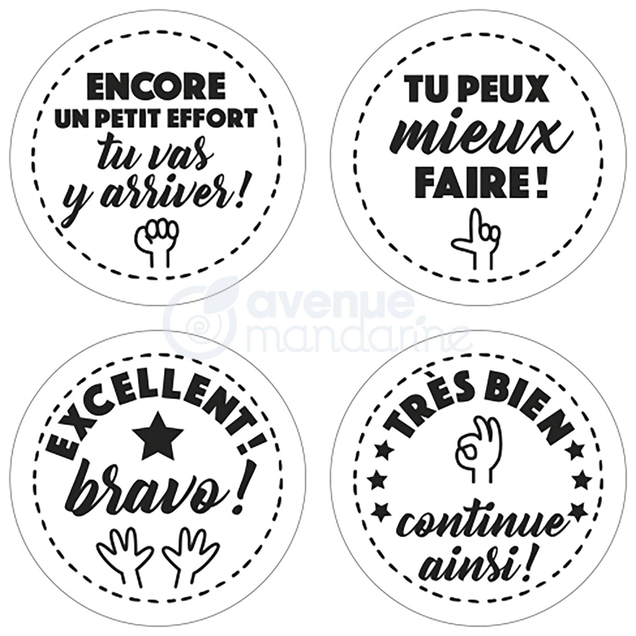 Avenue Mandarine 3x Stempel, Kollektion Lehrer (auf Französisch) - Braun| CO157C