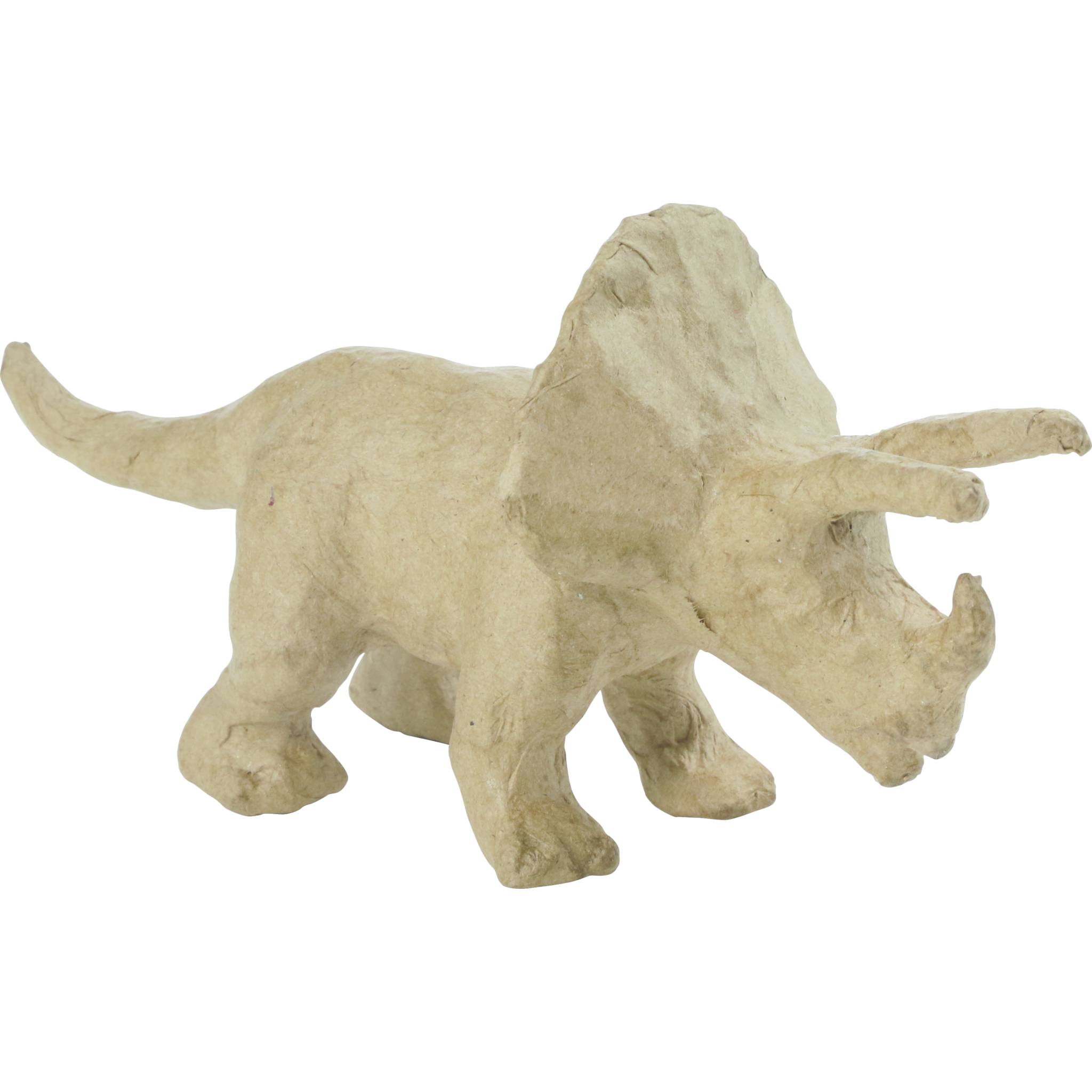 Décopatch 5x Kleines Pappmaché, braun, Triceratops - Kartonbraun AP155O