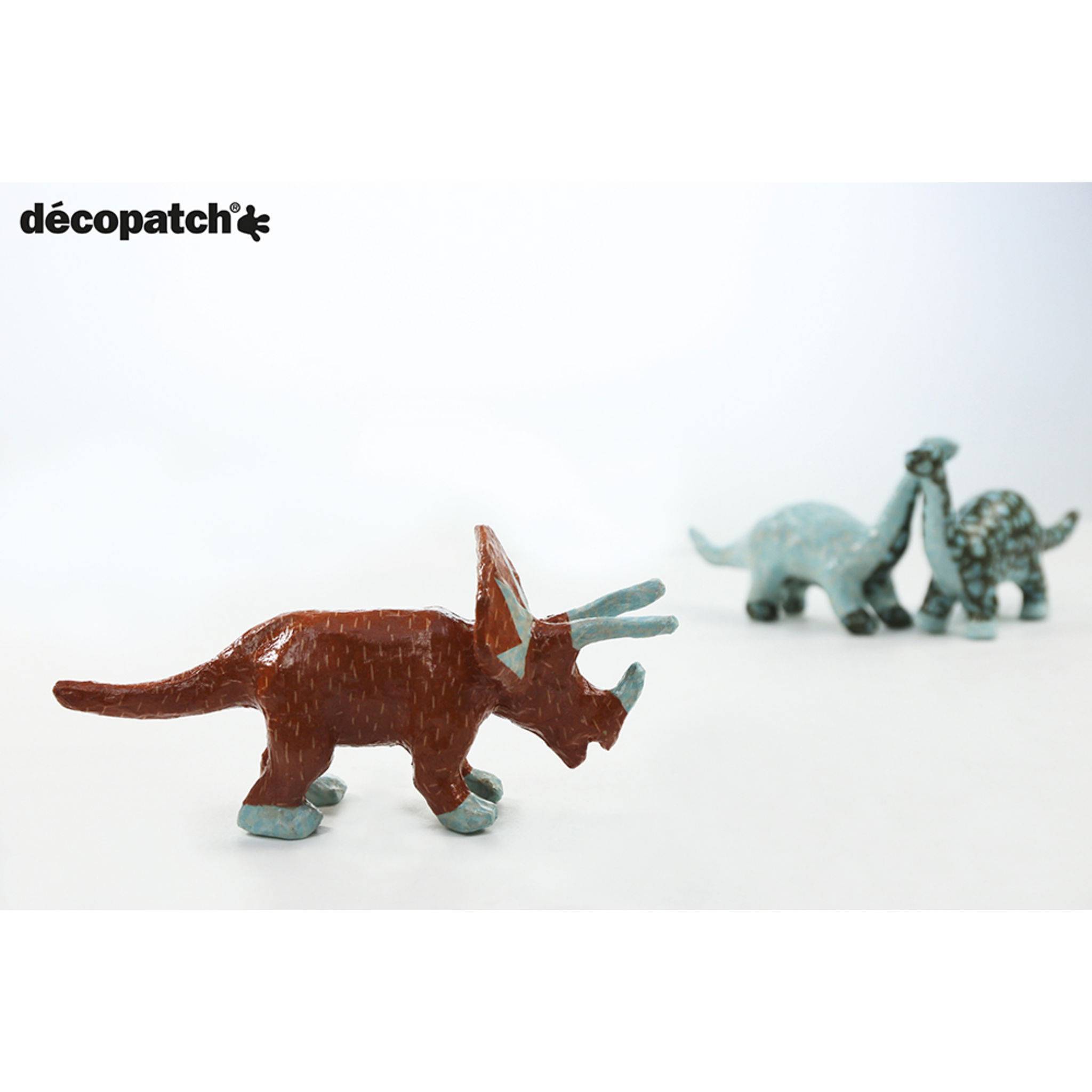 Décopatch 5x Kleines Pappmaché, braun, Triceratops - Kartonbraun AP155O