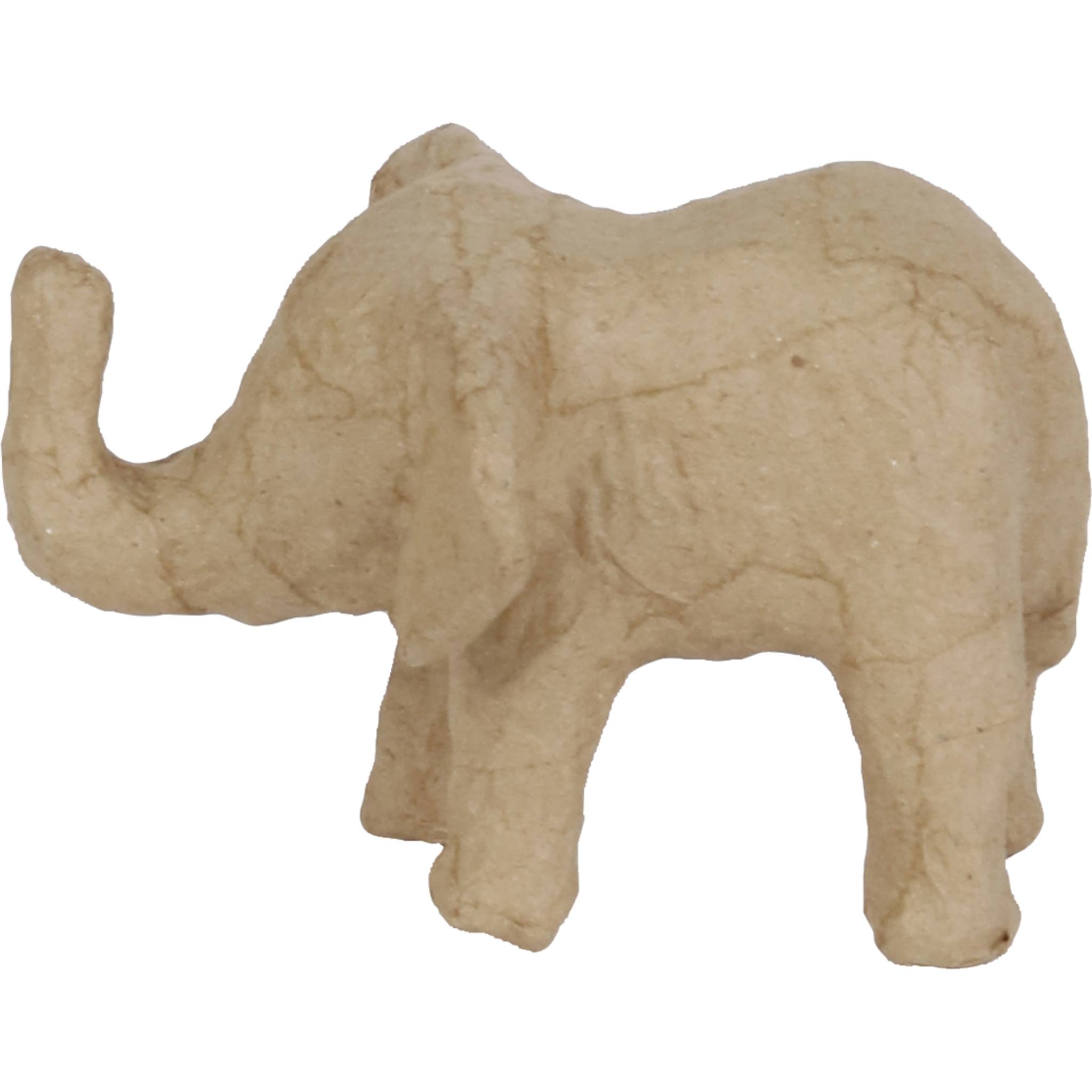 Décopatch 5x Kleines Pappmaché, braun, Elefant - Kartonbraun AP152O