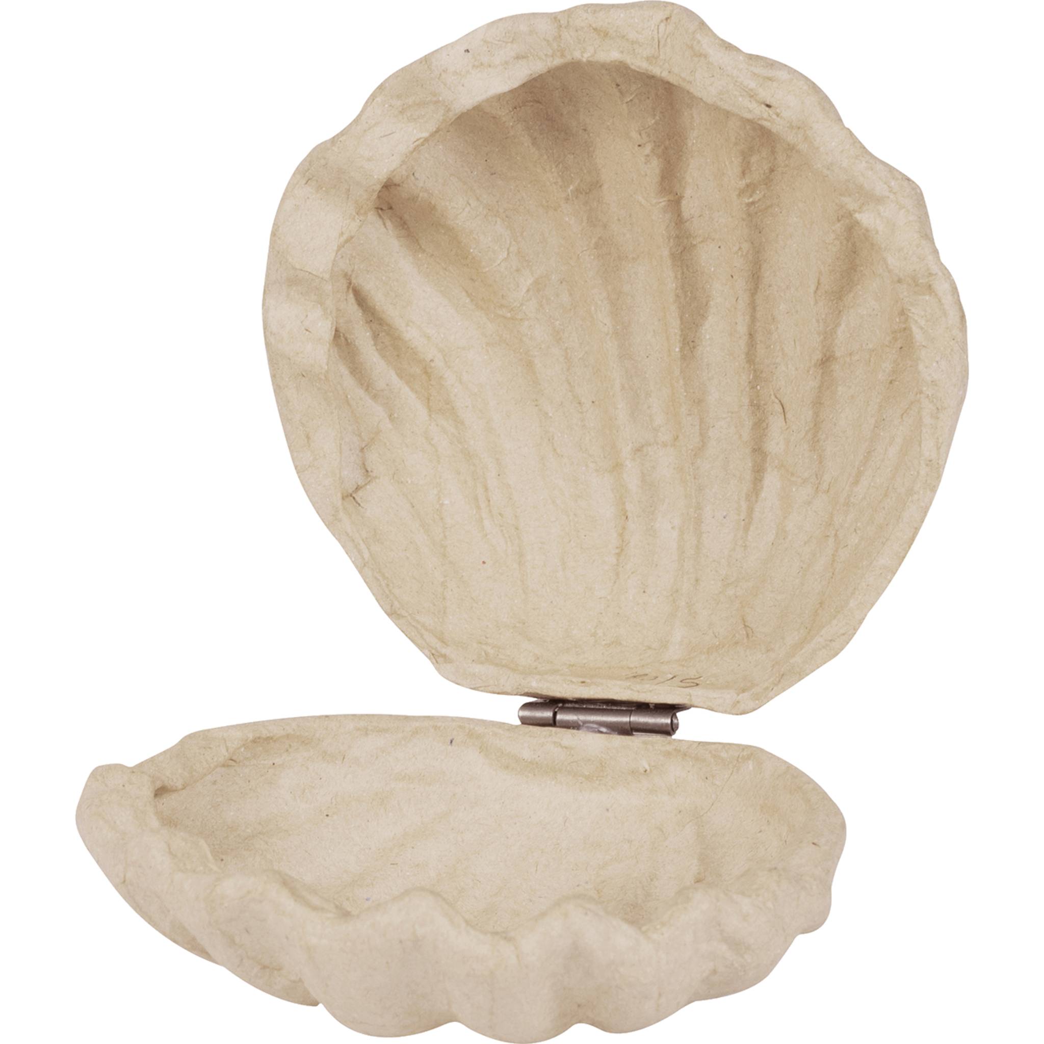 Décopatch 4x Braunes Pappmaché, Muschelbox 12x12x5cm - Kartonbraun BT078C