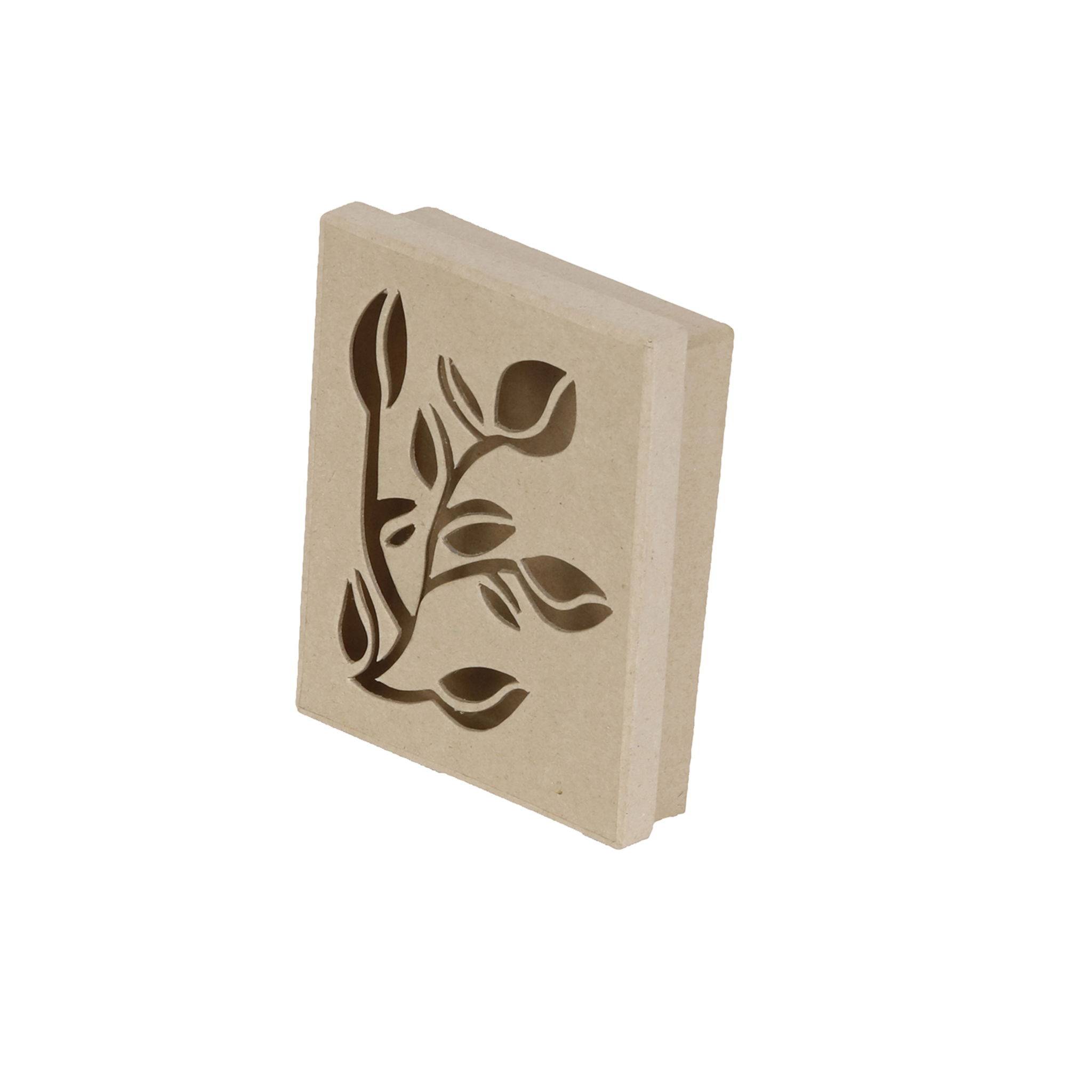 Décopatch 4x Pappmaché rechteckige Schachtel 15x12x3cm - Kartonbraun BT077C