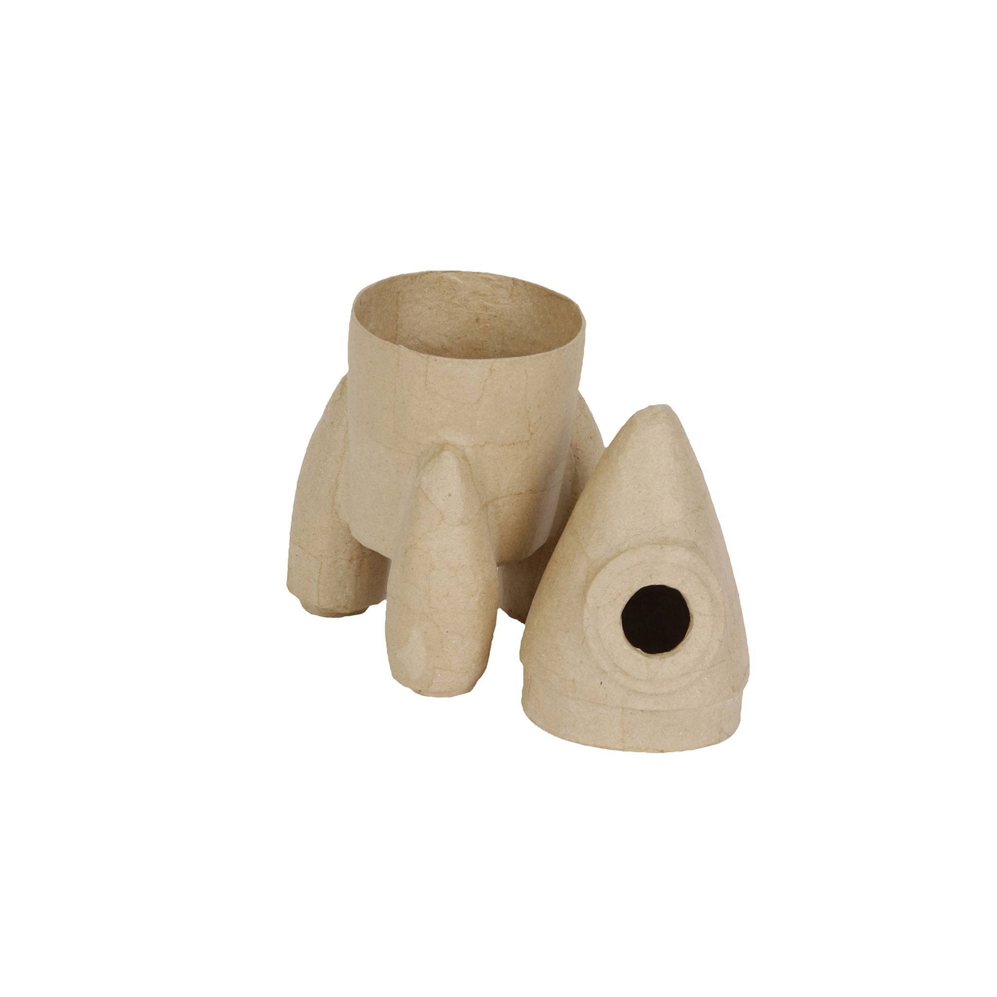 Décopatch 5x Braunes Pappmaché, Raketenschachtel 11,5x22,5cm Kartonbraun BT074C