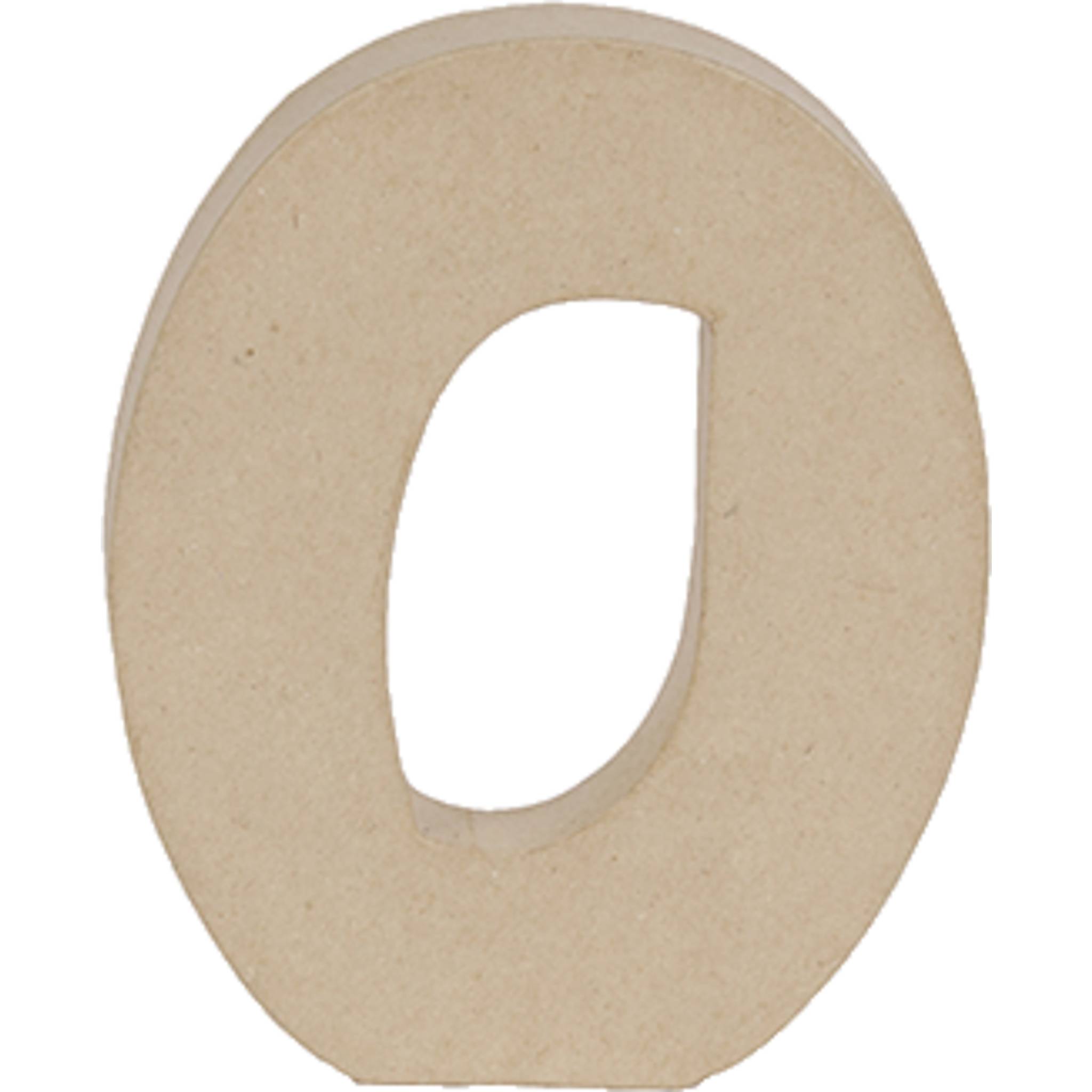 Décopatch 3x Pappmaché, Ziffer 0 Kraft 20 cm - Kartonbraun AC884C