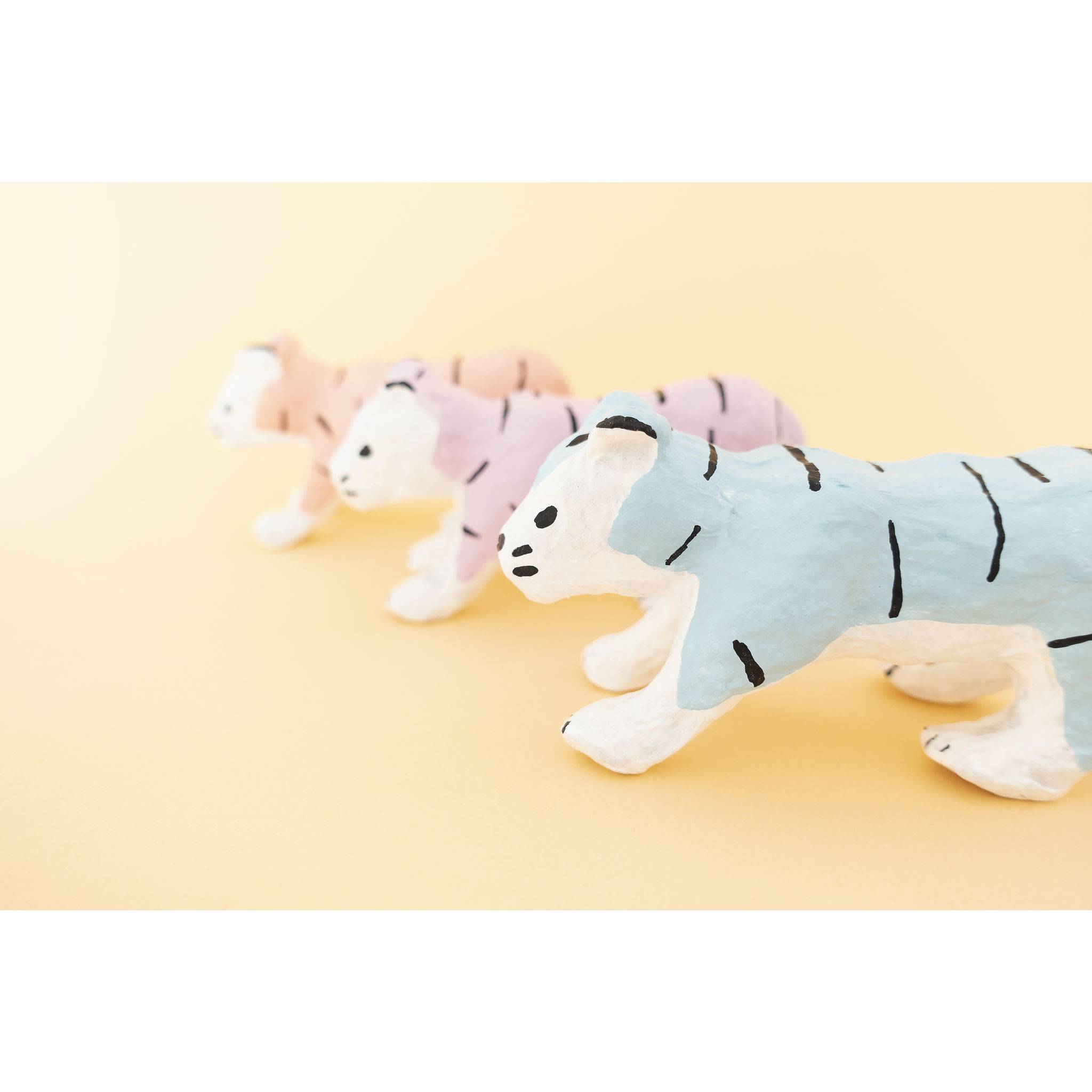 Décopatch 5x Kleines Pappmaché, braun, Tiger - Kartonbraun AP175C
