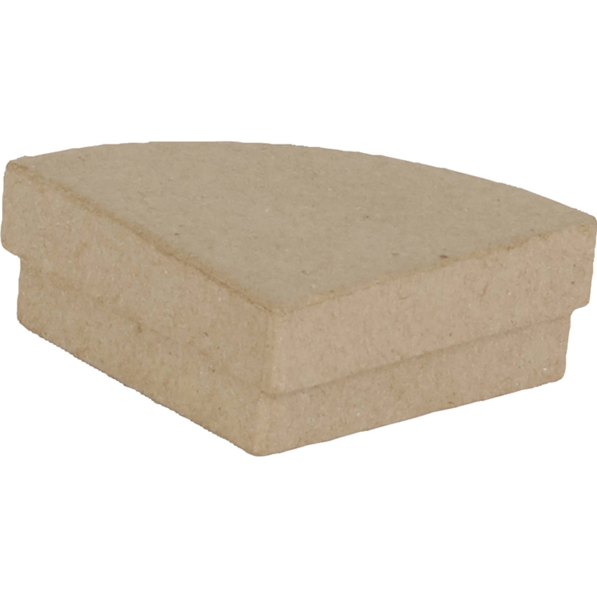 Décopatch 4x Braunes Pappmaché, Schachtel 1/4 Torte 7x7x3cm - Kartonbraun BT072C