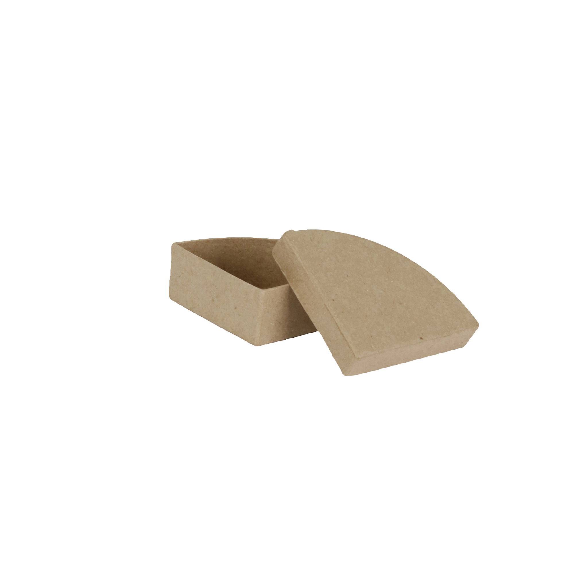 Décopatch 4x Braunes Pappmaché, Schachtel 1/4 Torte 7x7x3cm - Kartonbraun BT072C