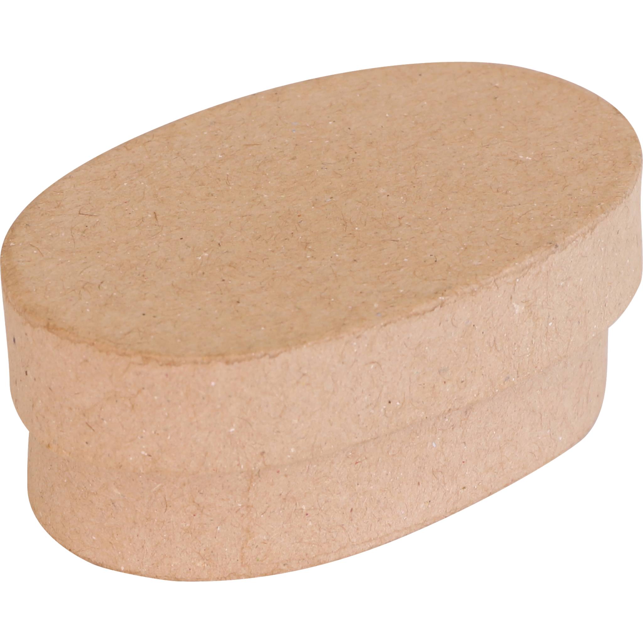 Décopatch 10x Braunes Pappmaché, kleine ovale Schachtel - Kartonbraun BT071C
