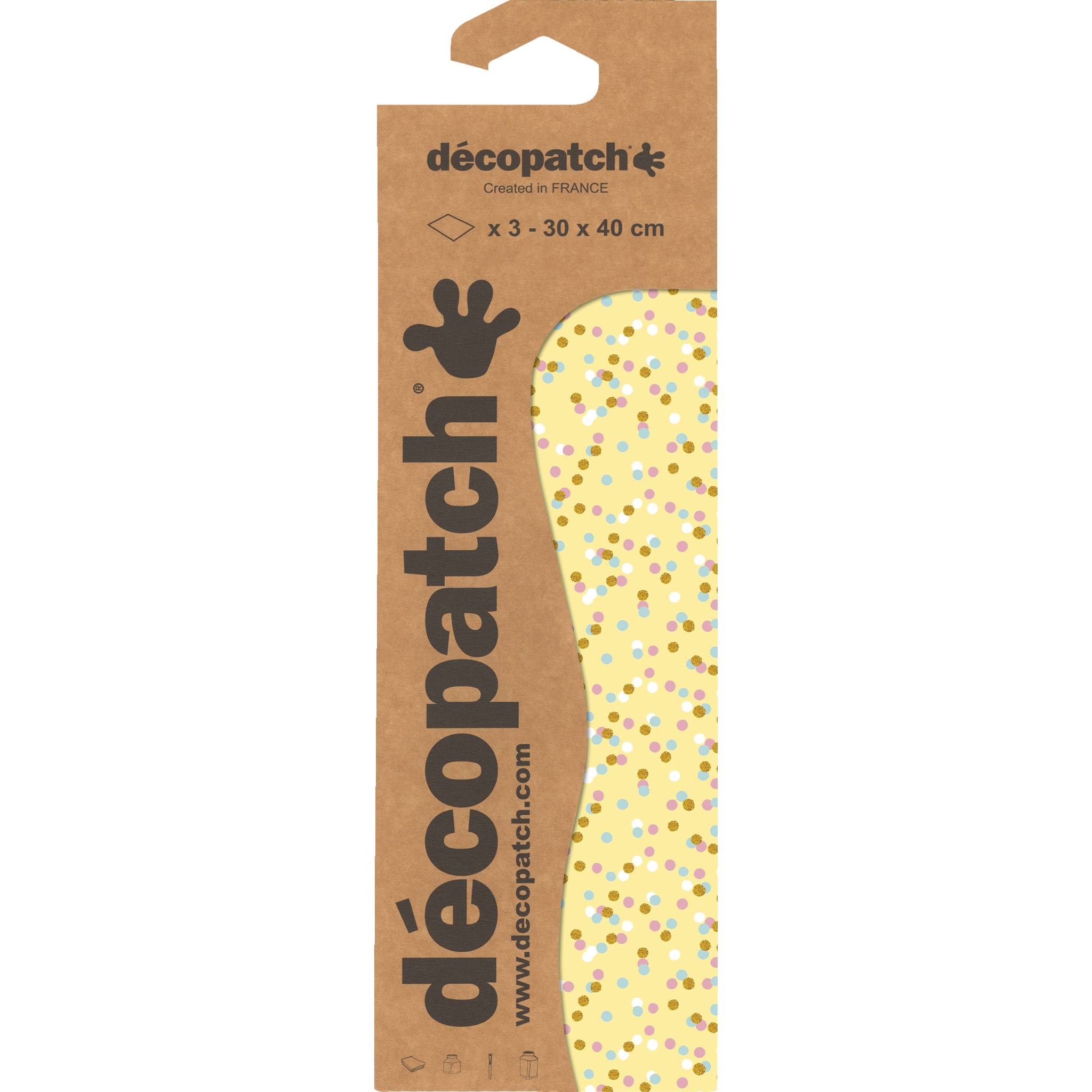 Décopatch 6x Blisterpackung 3 Bogen Papier 30x40cm gleichen Design Nr. 746 C746O