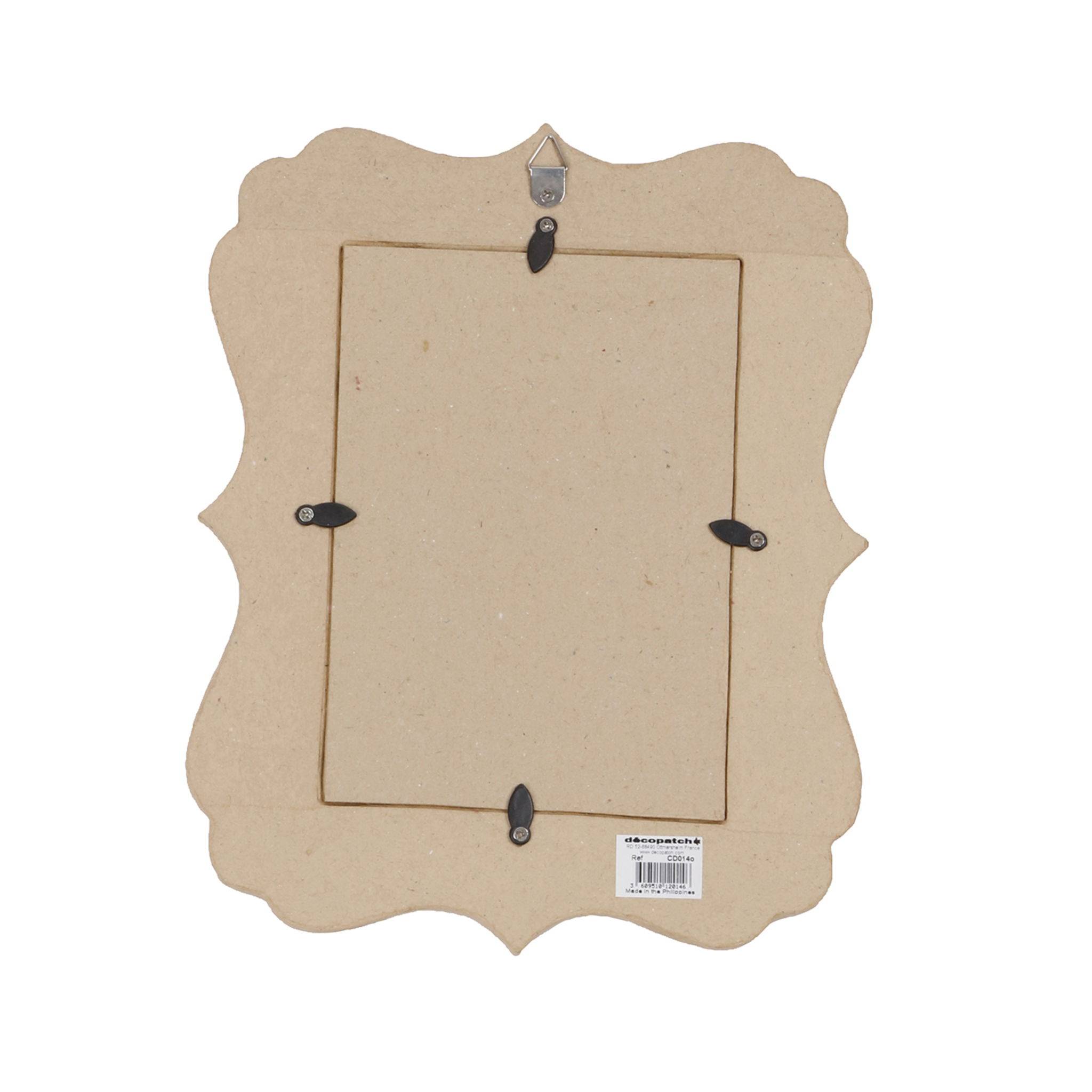 Décopatch 2x Braunes Pappmaché, Rahmen Ornament 1X20X25cm - Kartonbraun CD014O