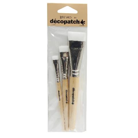 Décopatch 10x Packung mit 3 Nylonpinseln - Beige PACK3PCO