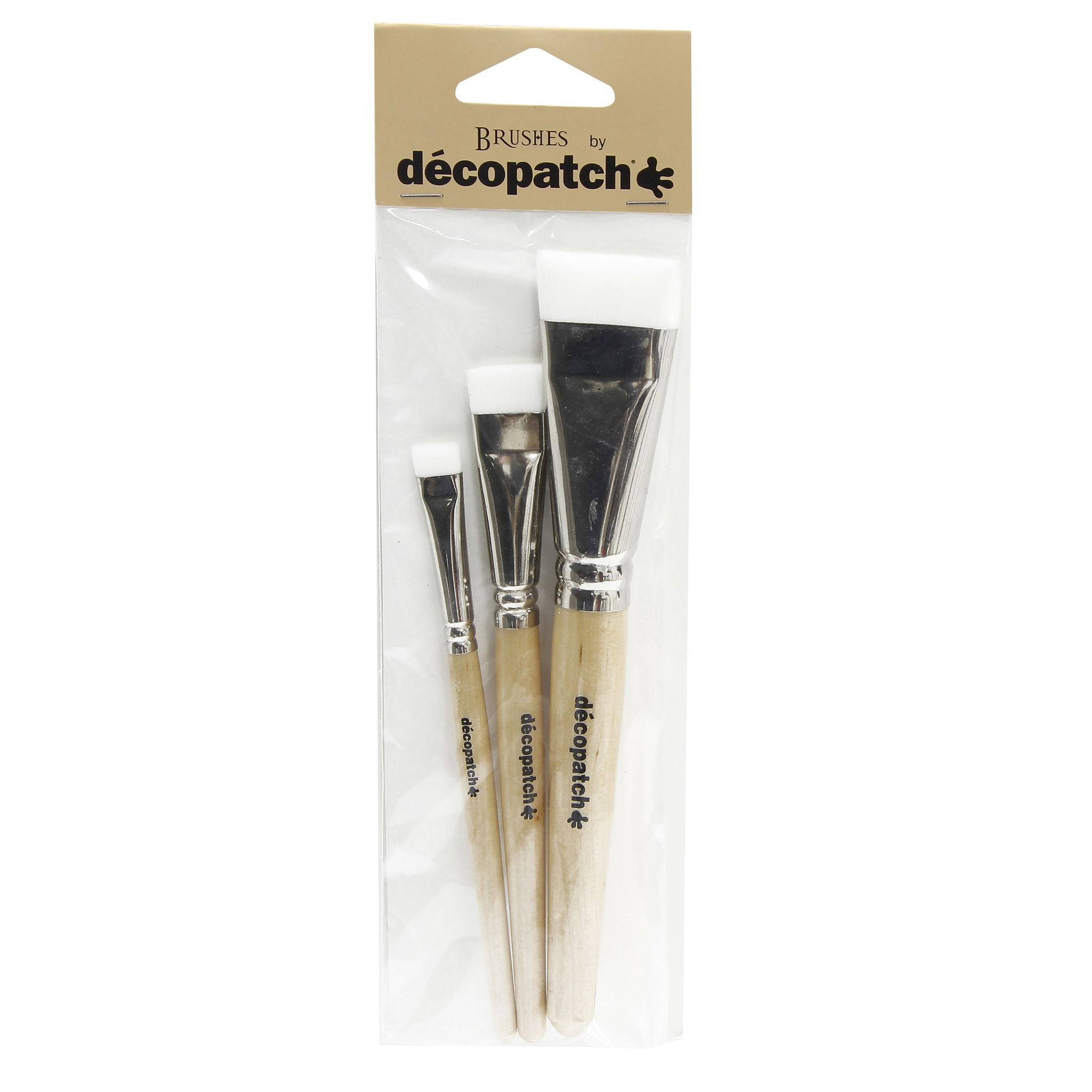 Décopatch 10x Packung mit 3 Nylonpinseln - Beige PACK3PCO