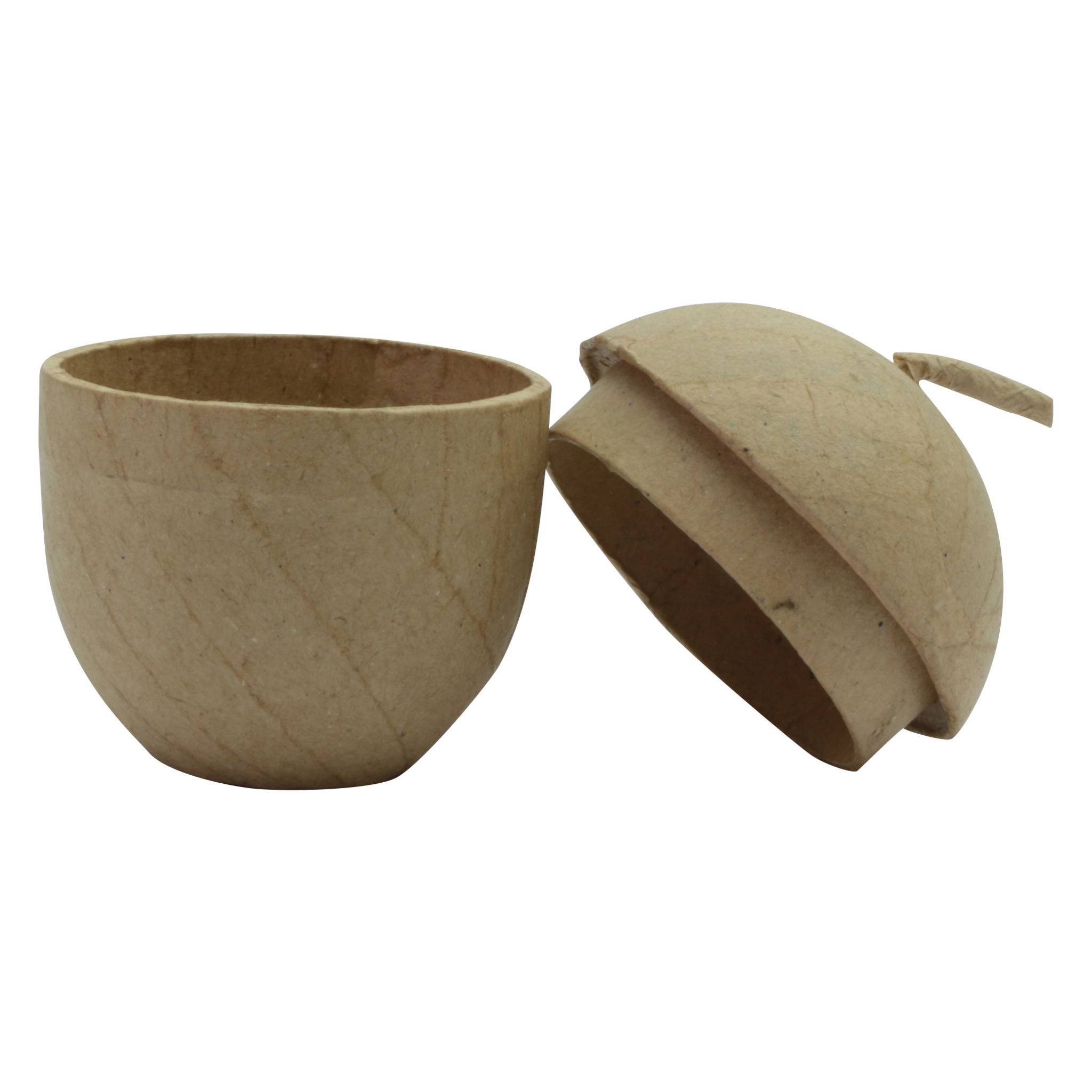 Décopatch 5x Braunes Pappmaché, Eichelbox 6,5x6,5x9cm - Kartonbraun BT063C