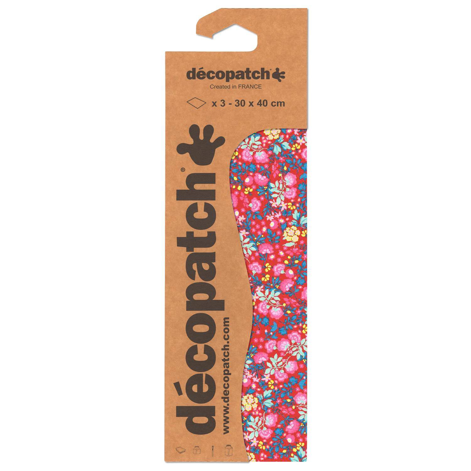 Décopatch 6x Blisterpackung 3 Bogen Papier 30x40cm gleichen Design Nr. 751 C751O