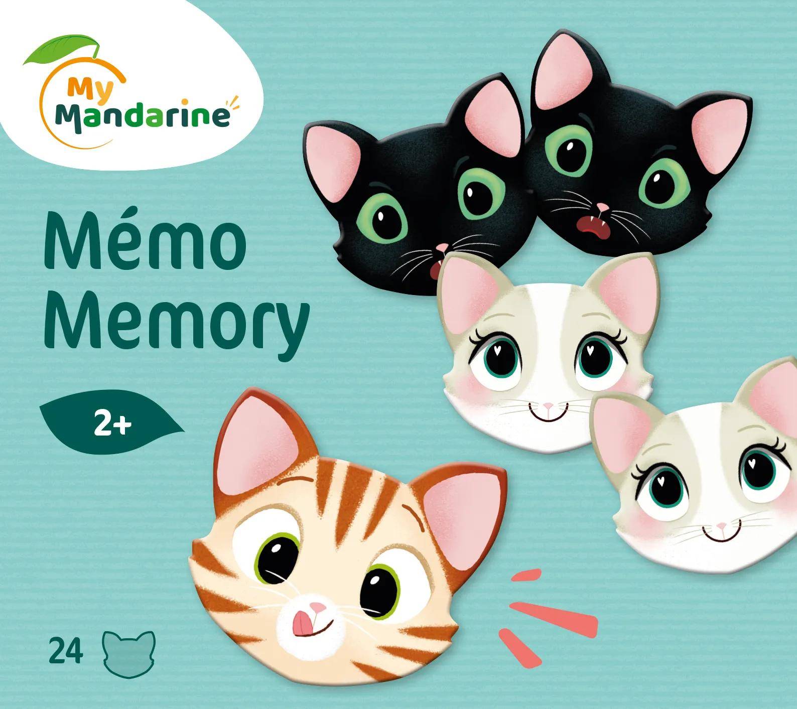 Avenue Mandarine 2x Memory, Katzen und Ausdrücke - Mehrfarbig JE505O
