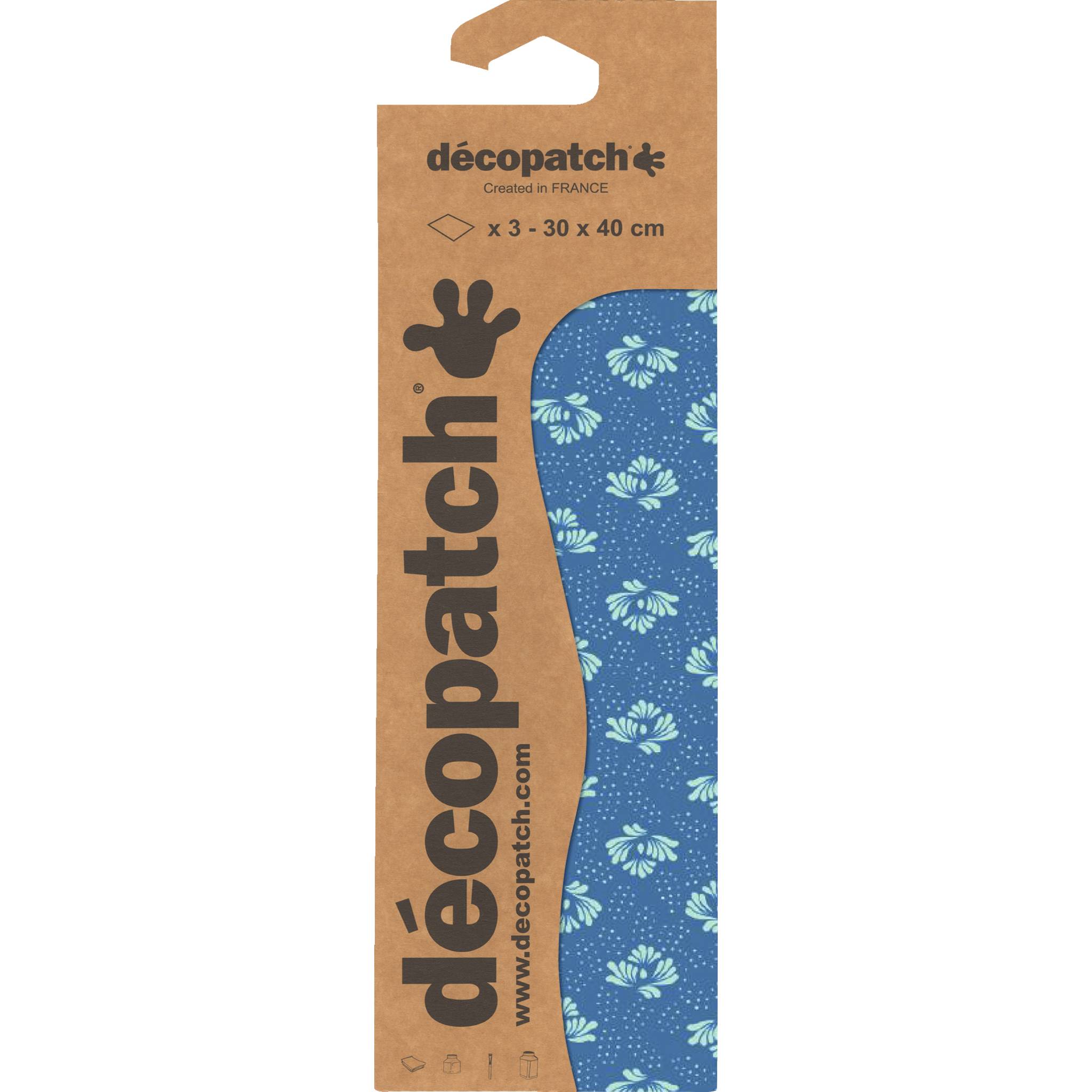 Décopatch 6x Blisterpackung 3 Bogen Papier 30x40cm gleichen Design Nr. 752 C752O