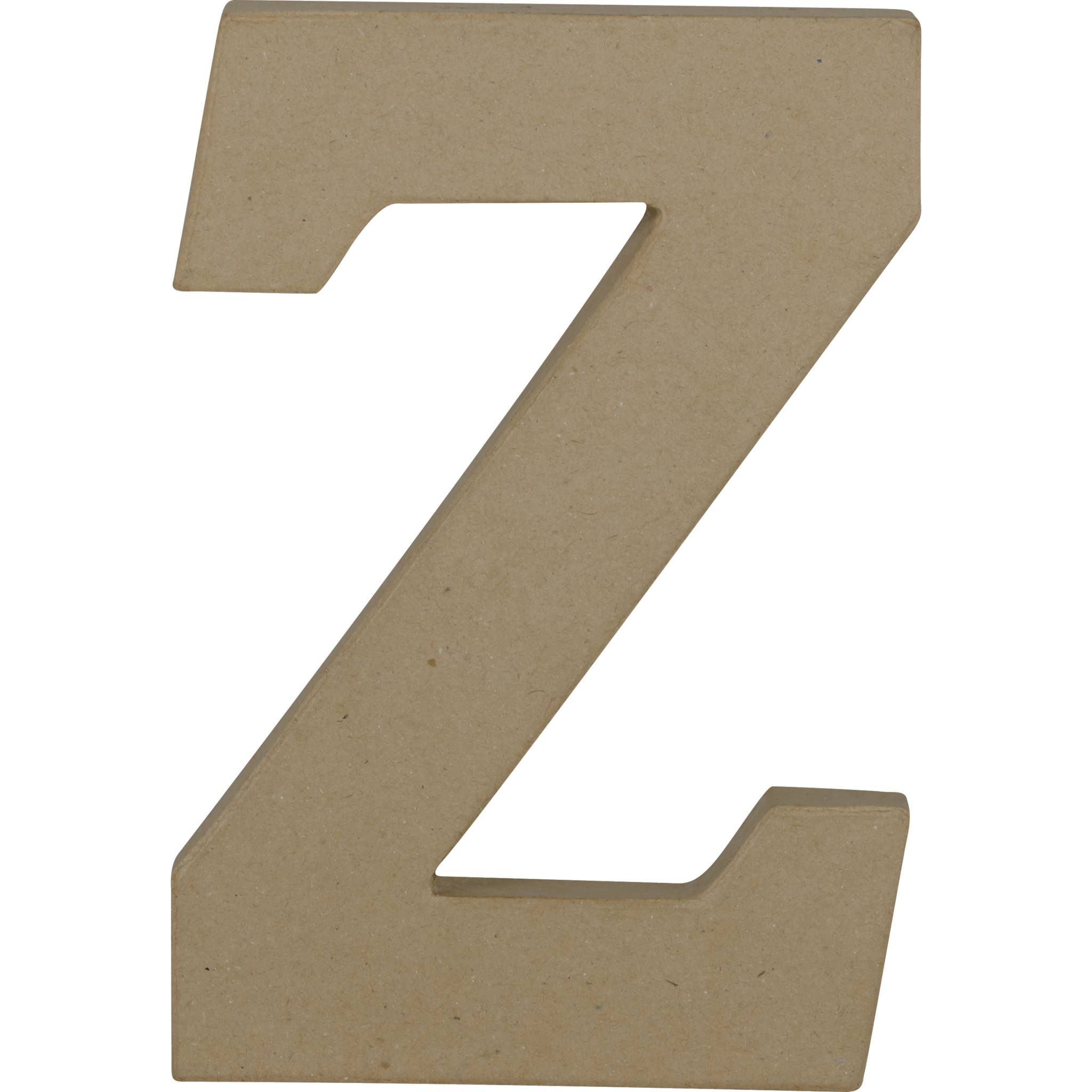 Décopatch 3x Pappmaché Kraft, Großbuchstabe Z 20cm - Kartonbraun AC877C