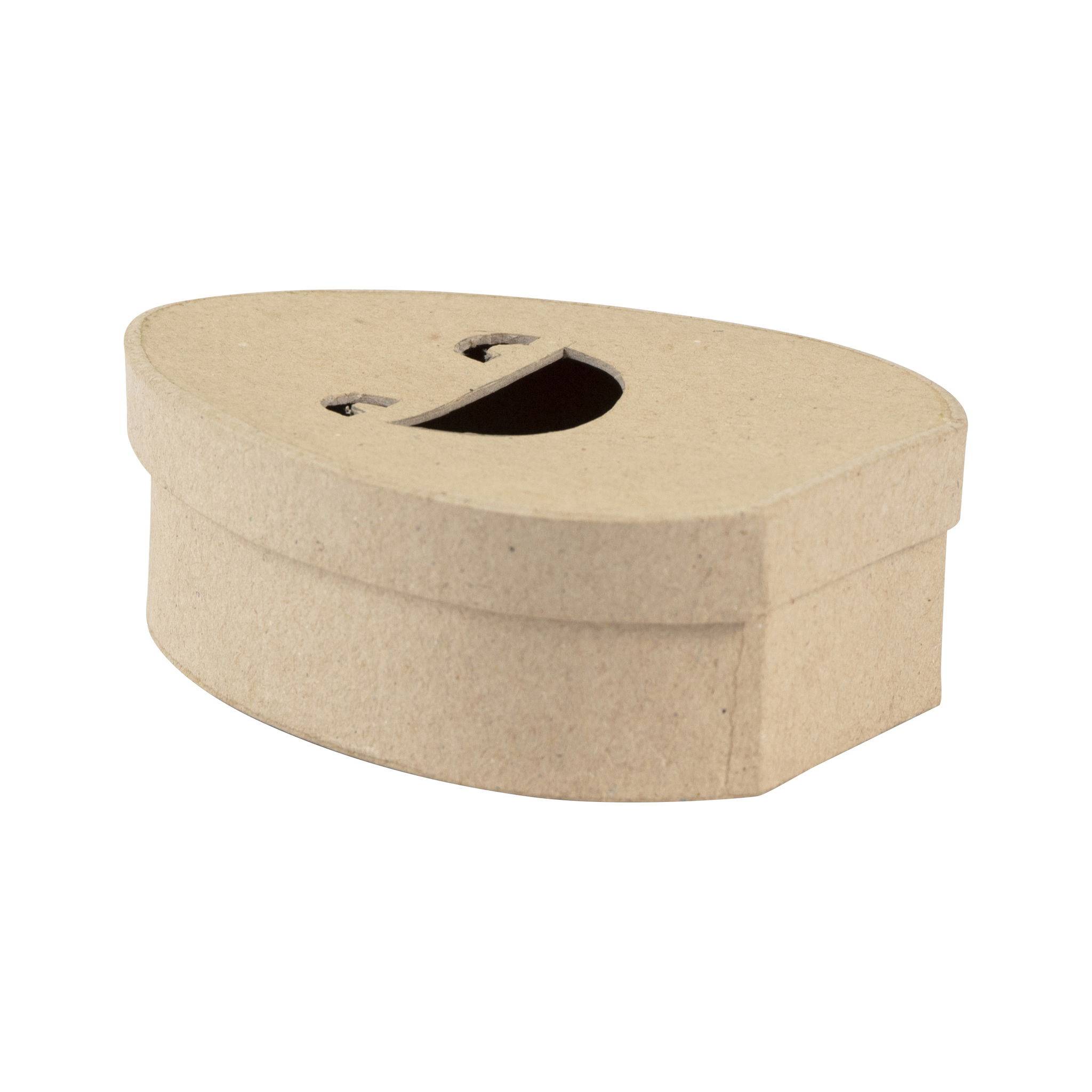 Décopatch 5x Braunes Pappmaché, Schachtel, lachendes Ei - Kartonbraun BT067C