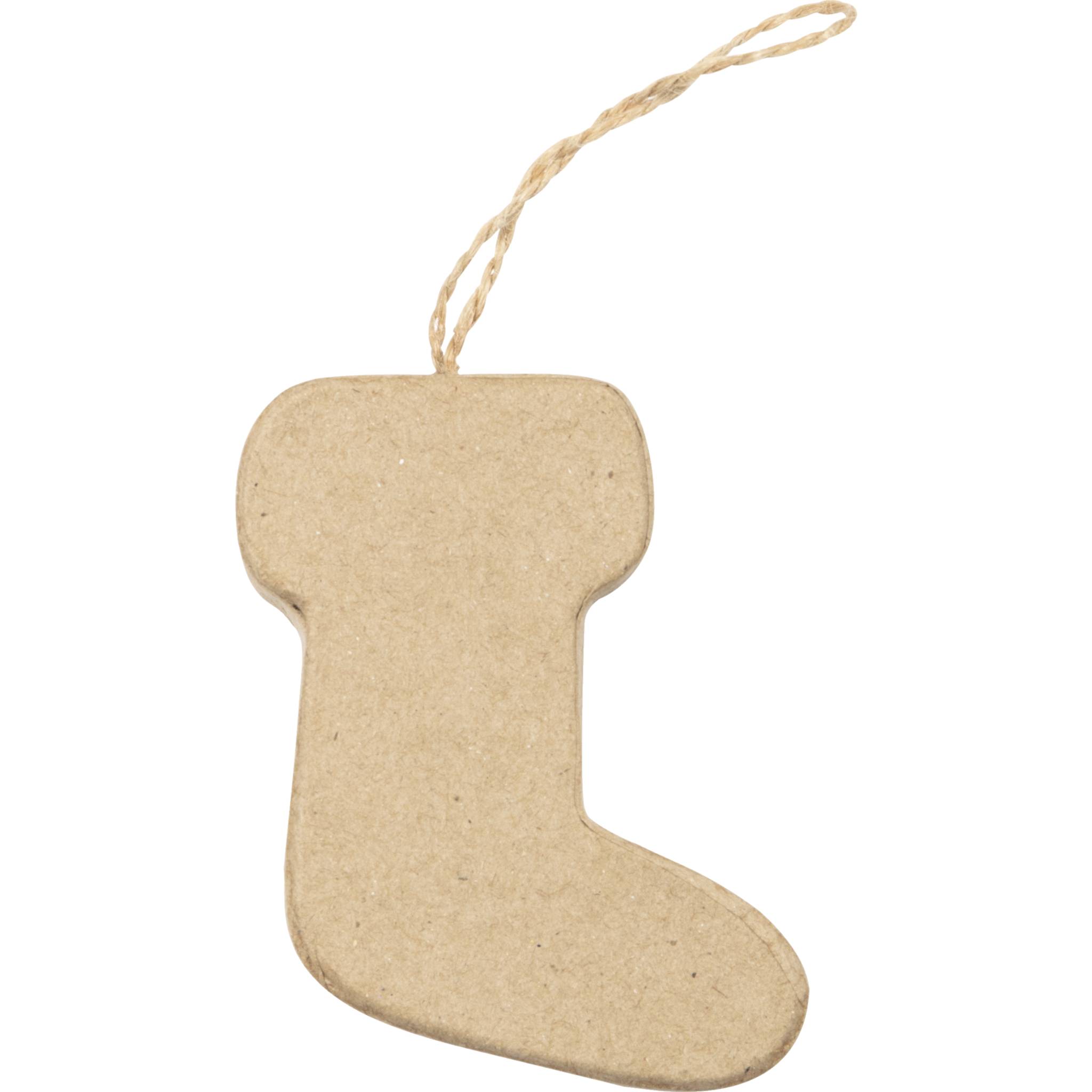 Décopatch 10x Pappmaché Weihnachtsstrumpf 1x5,5x7 ,5cm - Kartonbraun NO059C