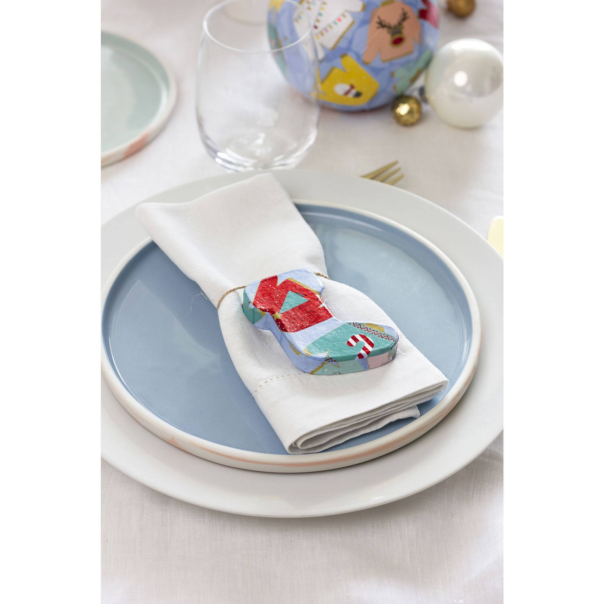 Décopatch 10x Pappmaché Weihnachtsstrumpf 1x5,5x7 ,5cm - Kartonbraun NO059C