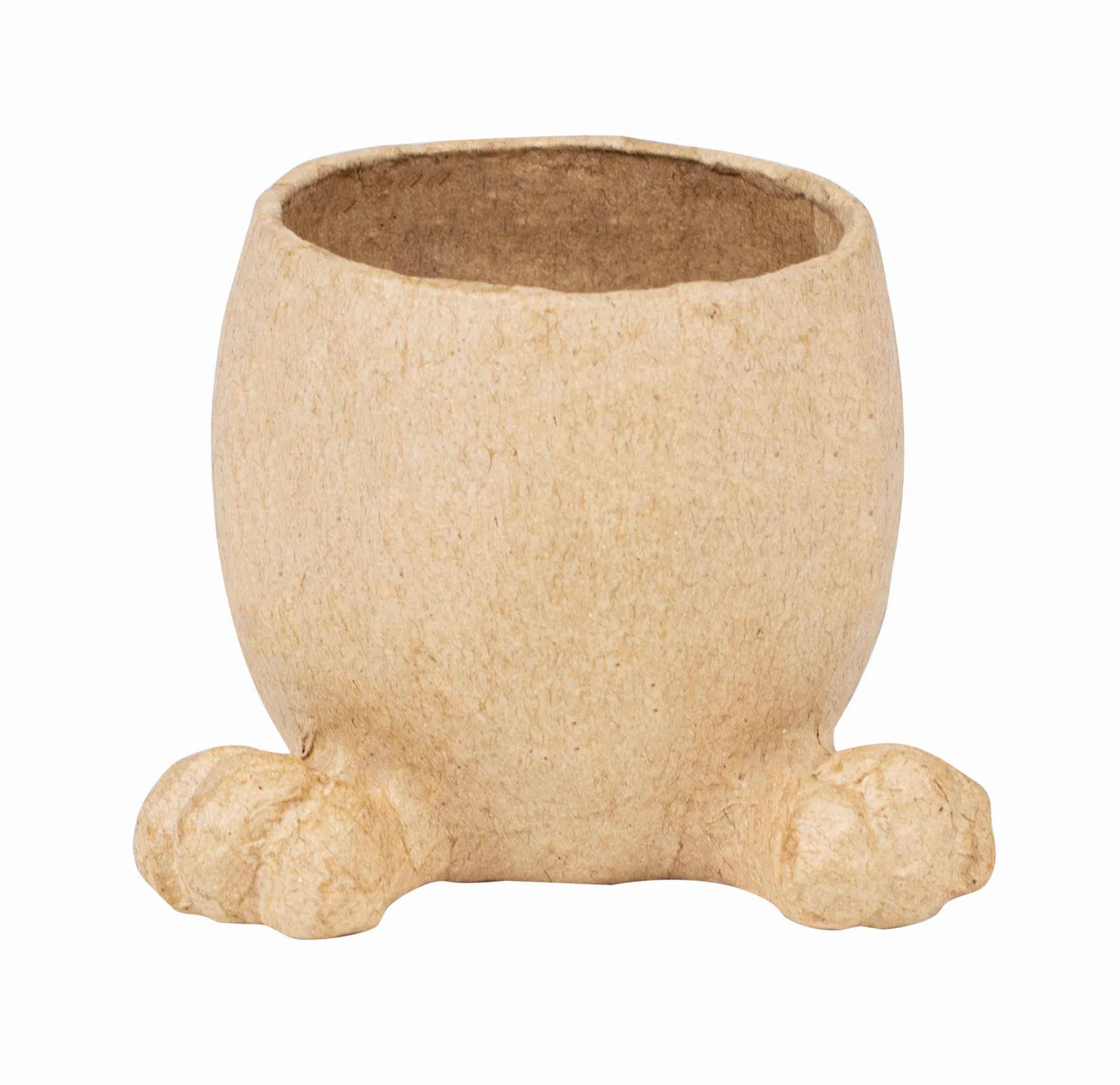 Décopatch 3x Pappmaché, Eierbecher Kaninchen 7x6x6 cm - Kartonbraun AC918C