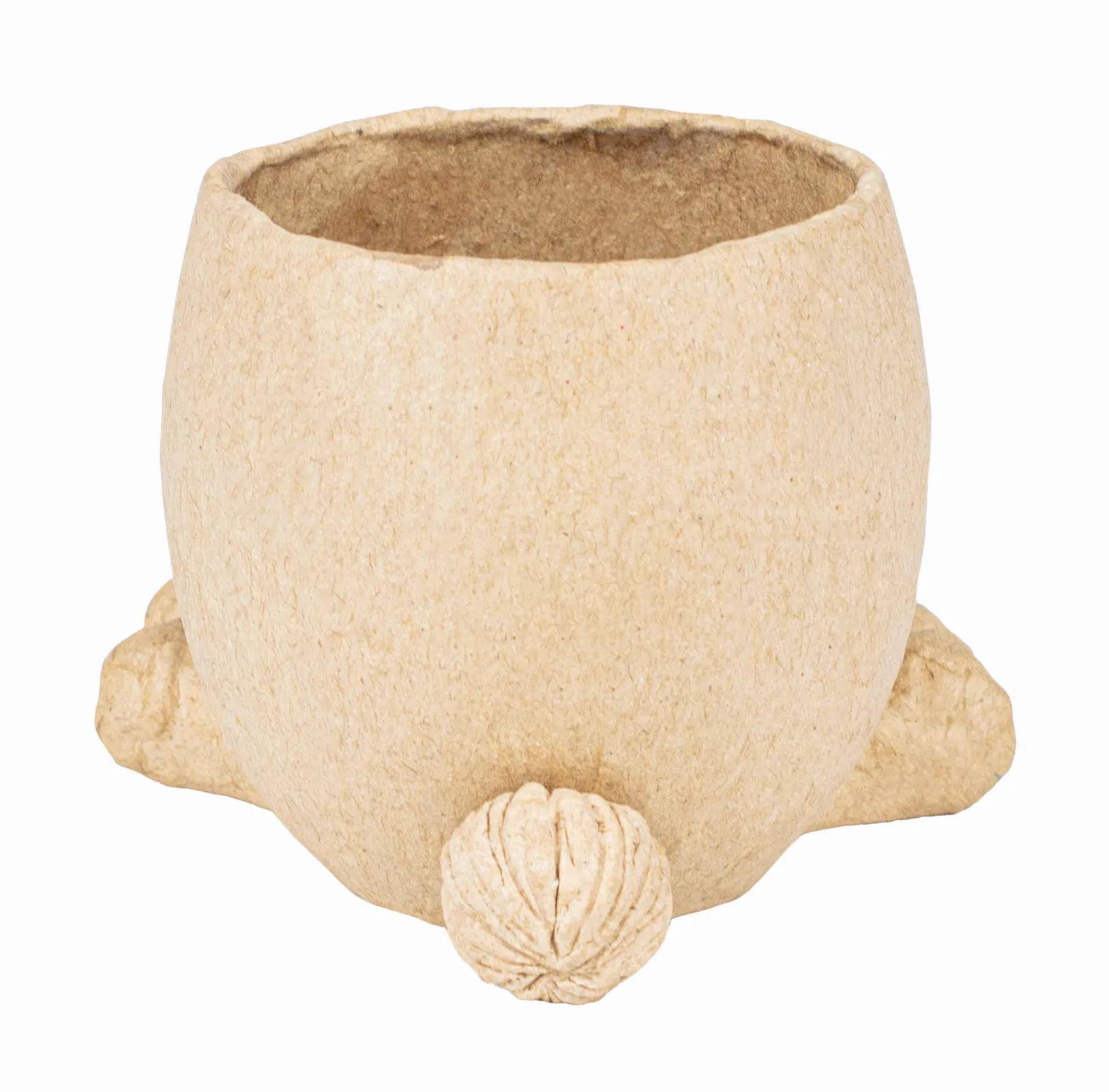 Décopatch 3x Pappmaché, Eierbecher Kaninchen 7x6x6 cm - Kartonbraun AC918C