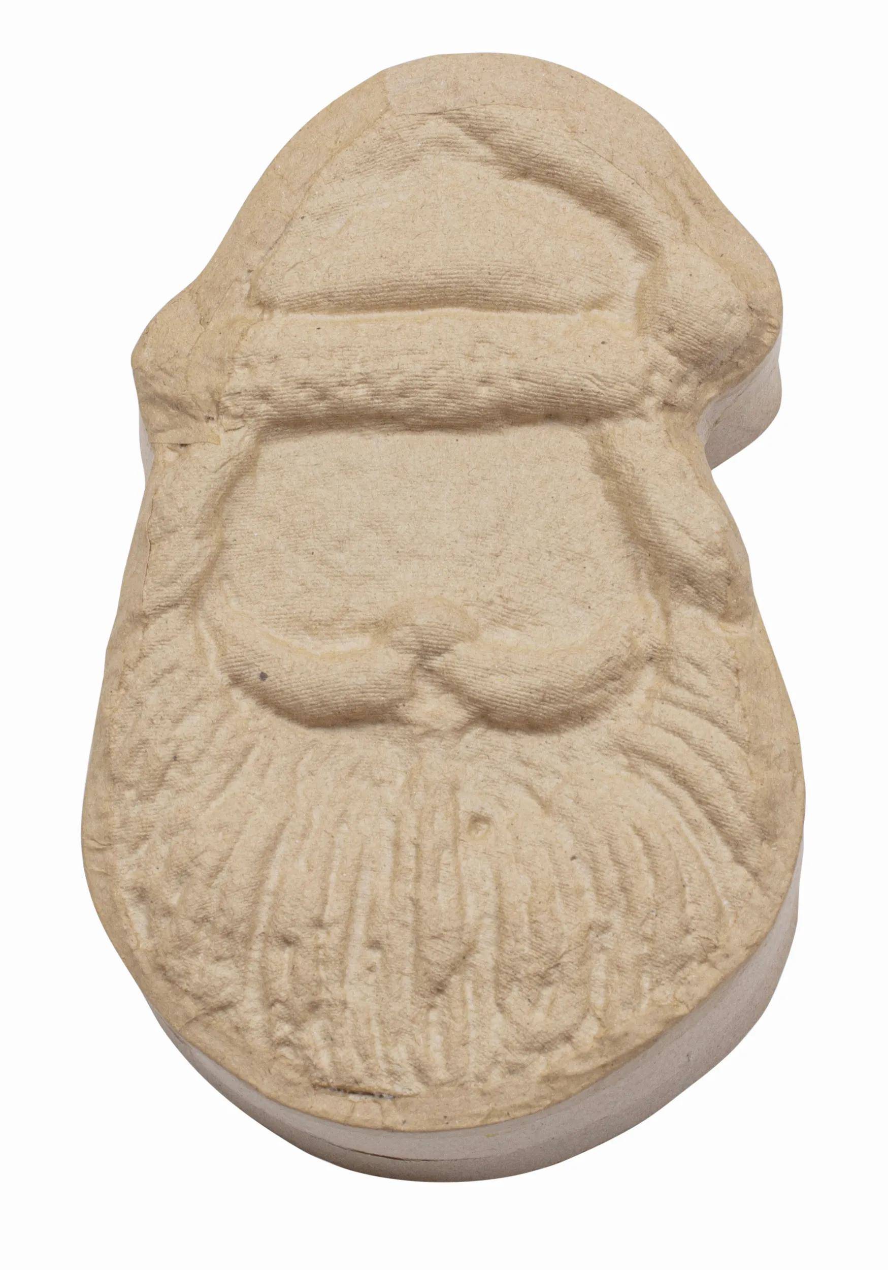 Décopatch 3x Pappmaché, Schachtel Weihnachtsmann15x9,5x5 cm - Kartonbraun NO070C