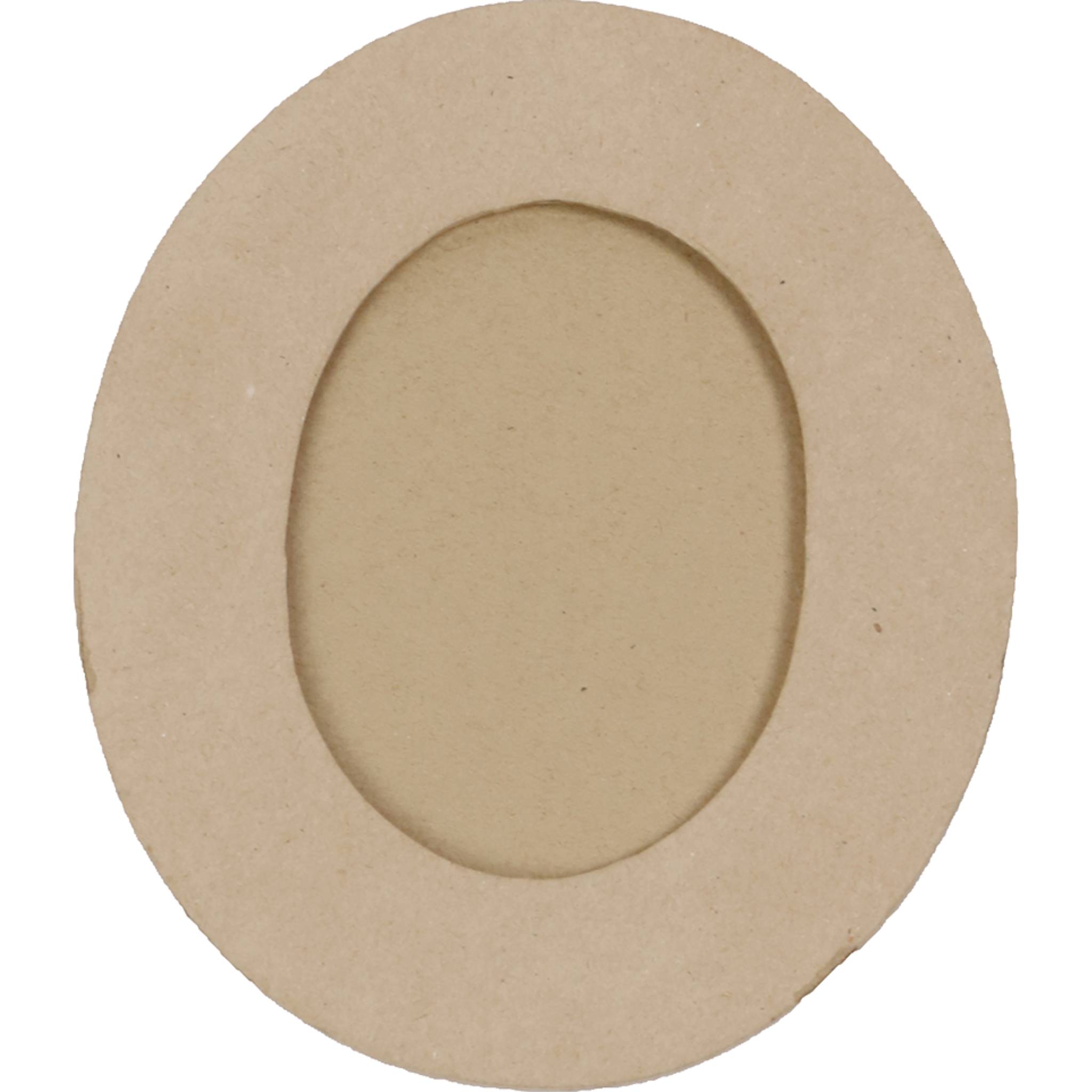 Décopatch 2x Braunes Pappmaché, ovaler Rahmen S - Kartonbraun CD028C