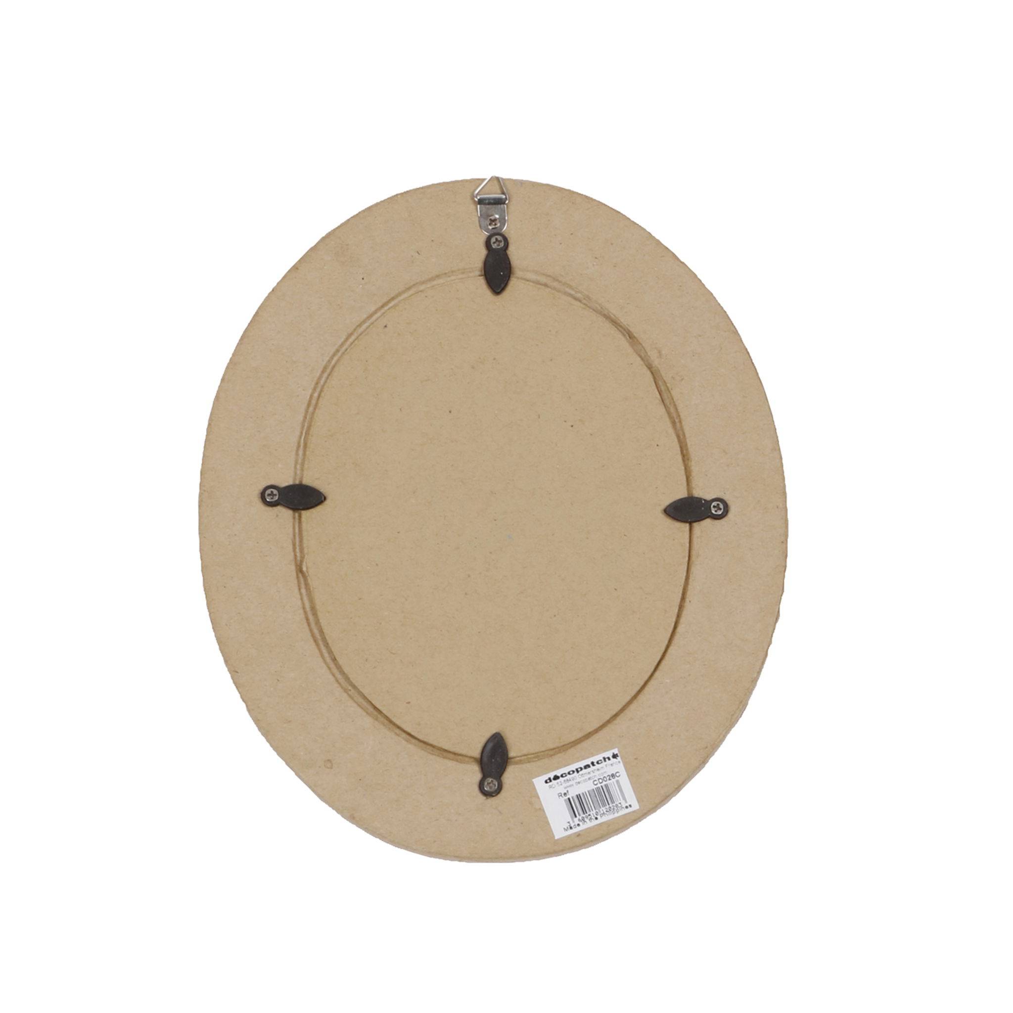 Décopatch 2x Braunes Pappmaché, ovaler Rahmen S - Kartonbraun CD028C