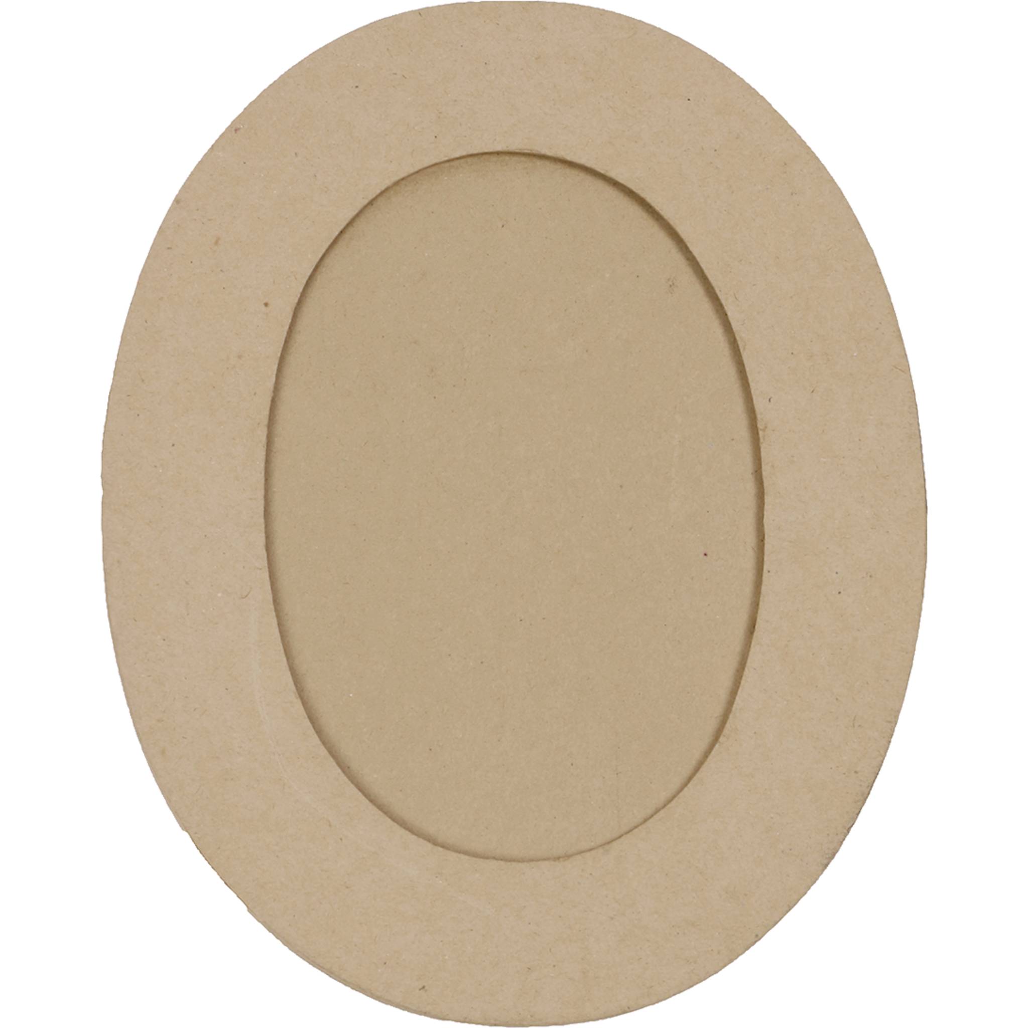 Décopatch 2x Braunes Pappmaché, ovaler Rahmen M - Kartonbraun CD029C