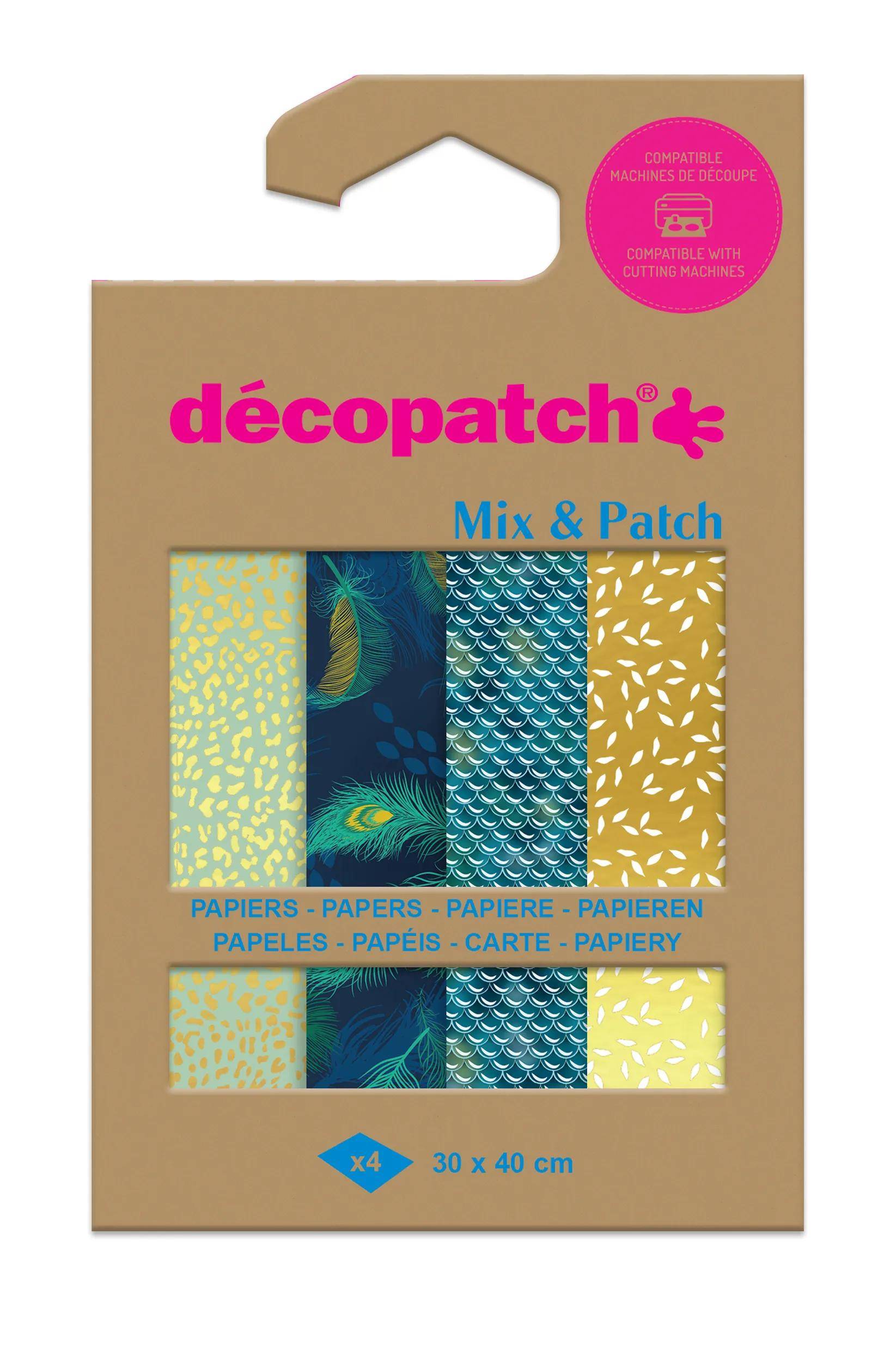 Décopatch 6x Mix & Patch, Pkg 4 Bl Décopatch-Papier 30x40 cm Sortierung DP041C