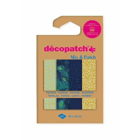 Décopatch 6x Mix & Patch, Pkg 4 Bl Décopatch-Papier 30x40 cm Sortierung DP041C