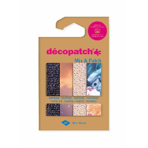 Décopatch 6x 4er Bl Décopatch-Papier 30x40cm Magical Gemischte Sortierung DP043C