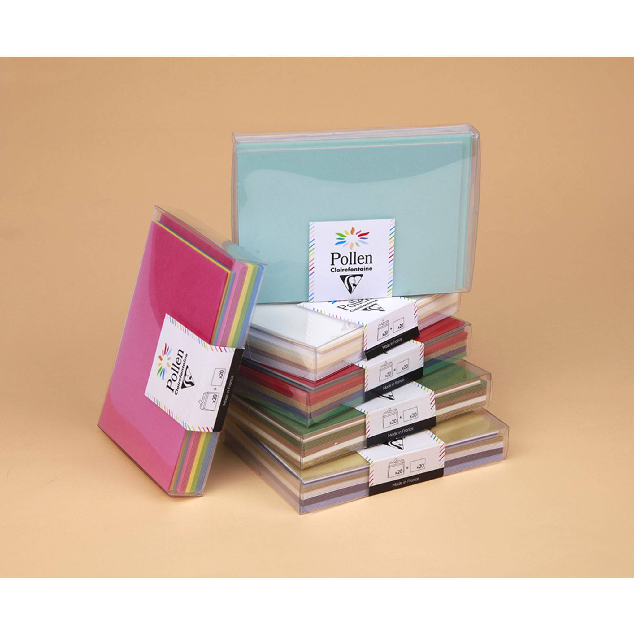 Pollen 5x Set mit 20 Umschlägen 114x162mm + 20 Karten 110x155mm Sommer - 20917C