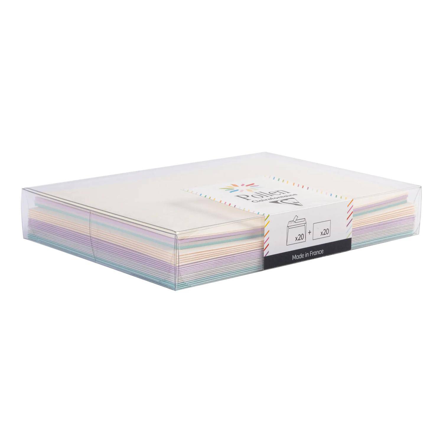 Pollen 5x Set mit 20 Umschlägen 114x162mm + 20 Karten 110x155mm Geburt - 20919C