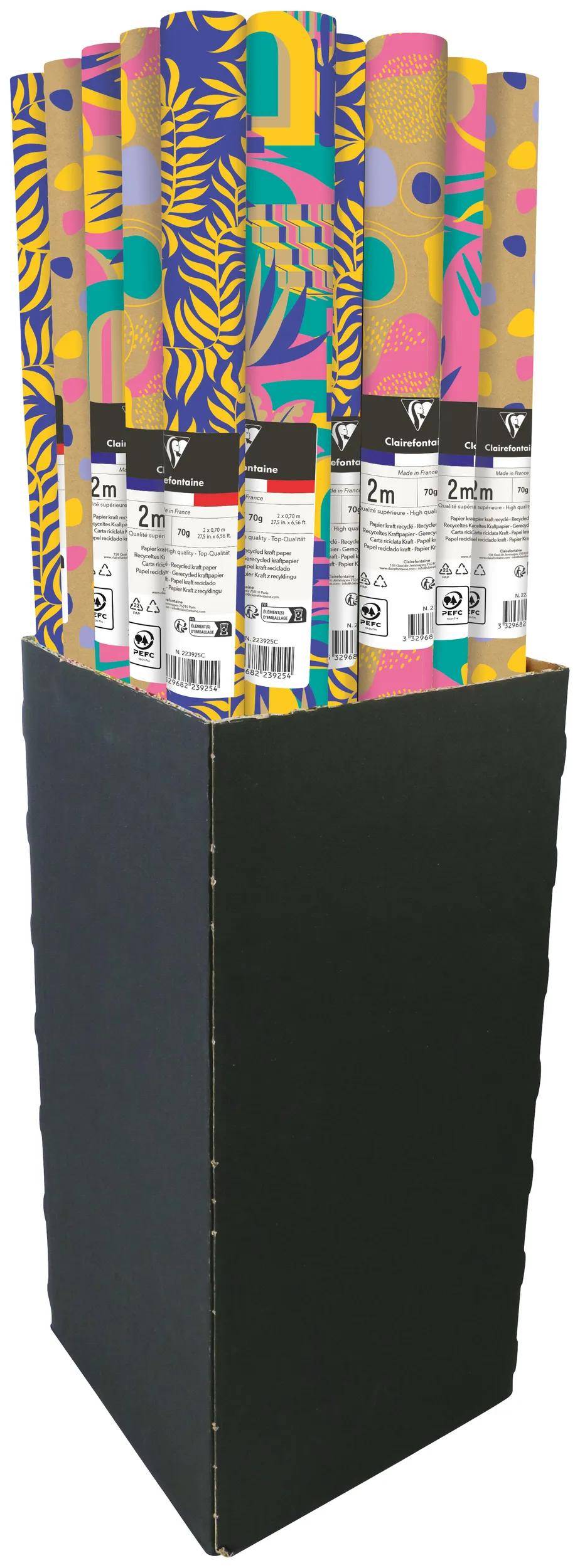 Clairefontaine 30x Geschenkpapier 70g, Rolle 2x0,70m, display Sortierung 223925C