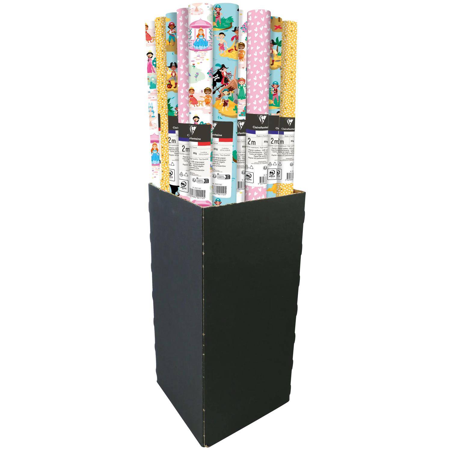 Clairefontaine 30x Geschenkpapier 80g, Rolle 2x0,70m display Sortierung 202112C