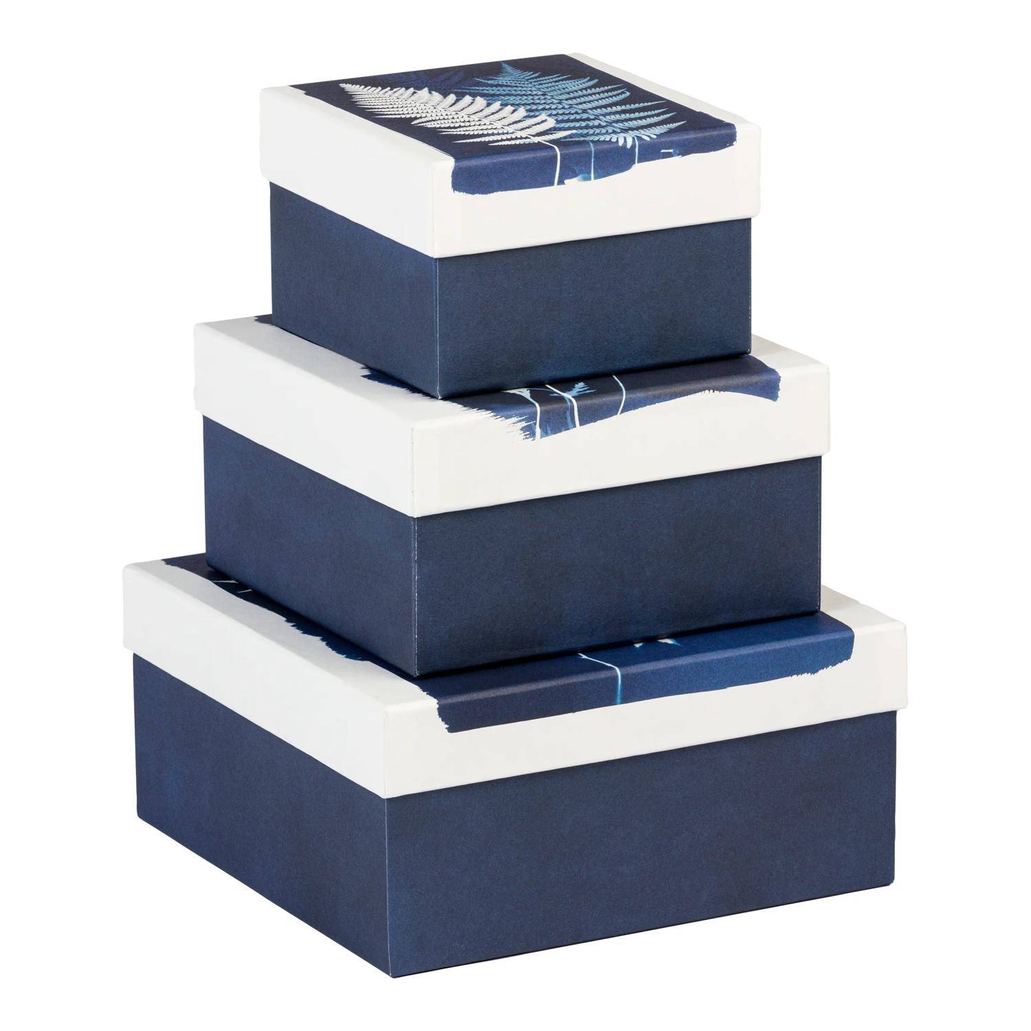 Clairefontaine 2x Set 3 Klappboxen 25x25x12 cm, 20x20x11cm und 16x16x10cm 83514C