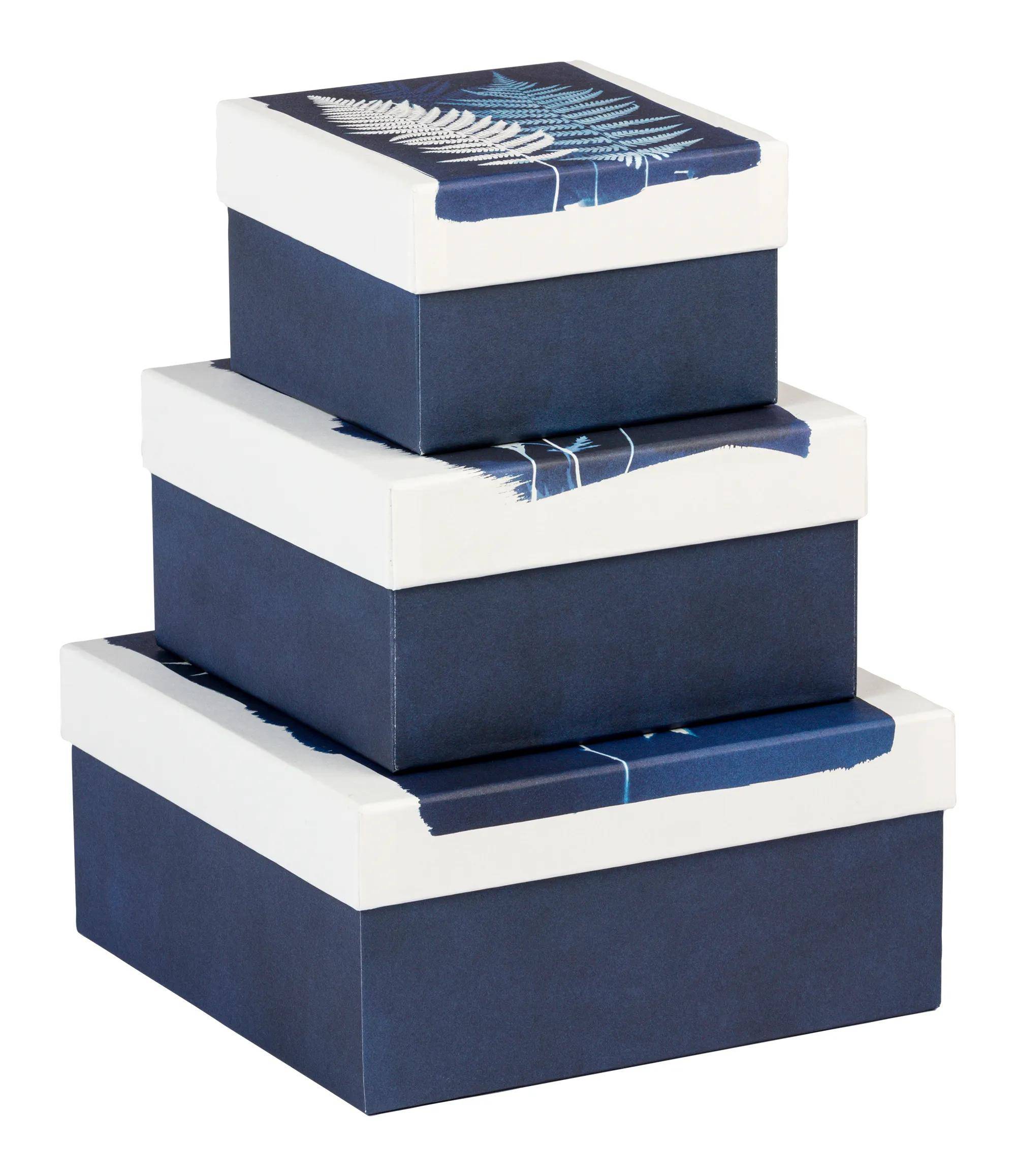 Clairefontaine 2x Set 3 Klappboxen 25x25x12 cm, 20x20x11cm und 16x16x10cm 83514C