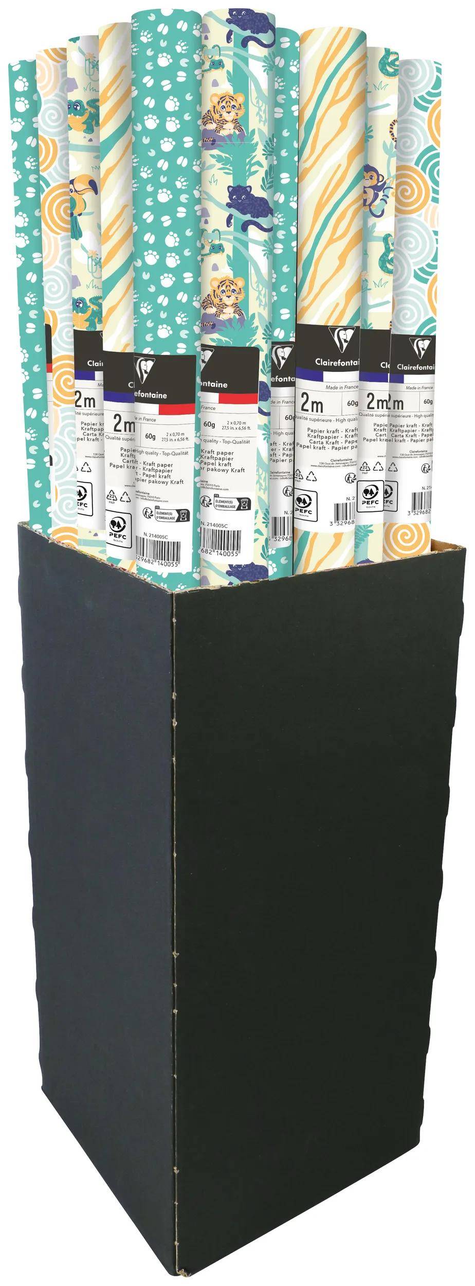 Clairefontaine 30x Geschenkpapier 60g Jungle 2x0,70m, display Sortierung 214005C