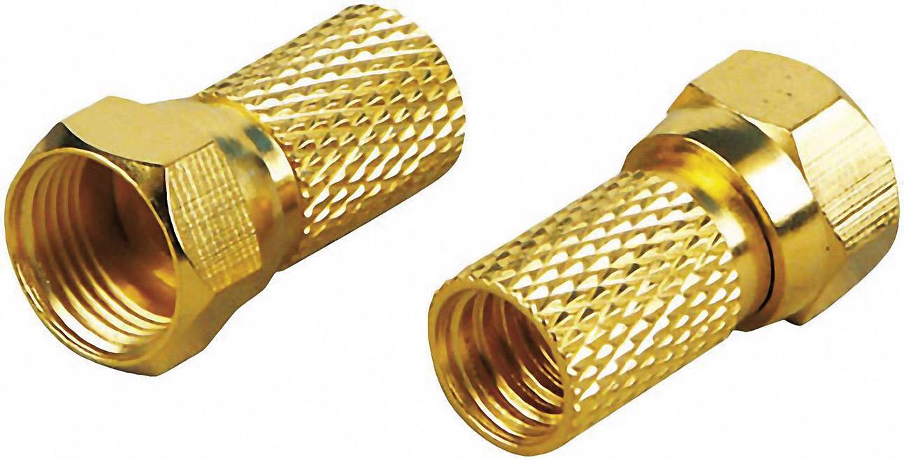Schwaiger GOFST6502 537 - F-Typ - Nickel - 2 Stück(e) - pcs - F-Aufdrehstecker -
