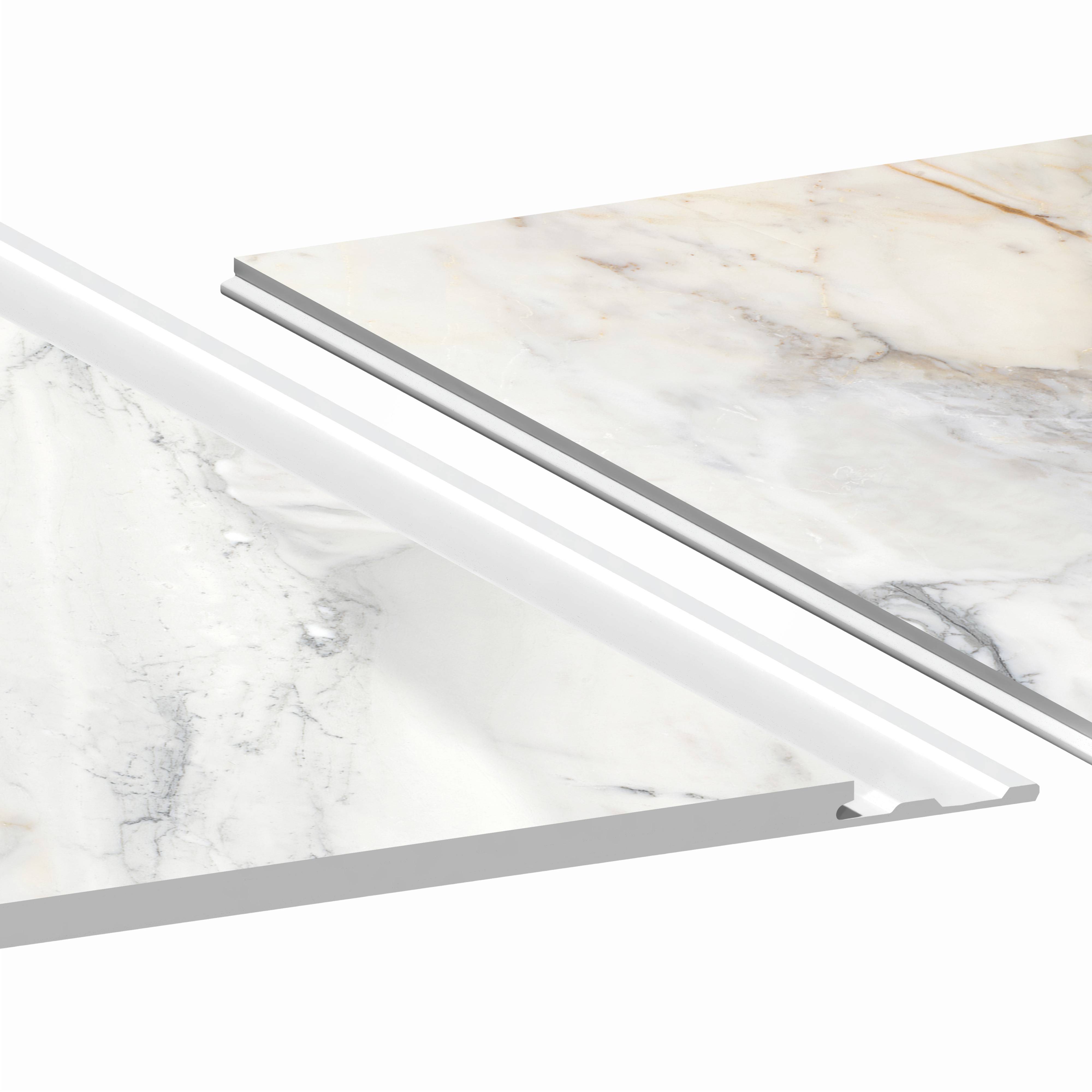 Aqua-Step- ALL IN ONE - Wasserdichte Wandpaneele und Bodenpaneele für Badezimmer - Marmo Lumina - 6 Paneele (2,34m²)