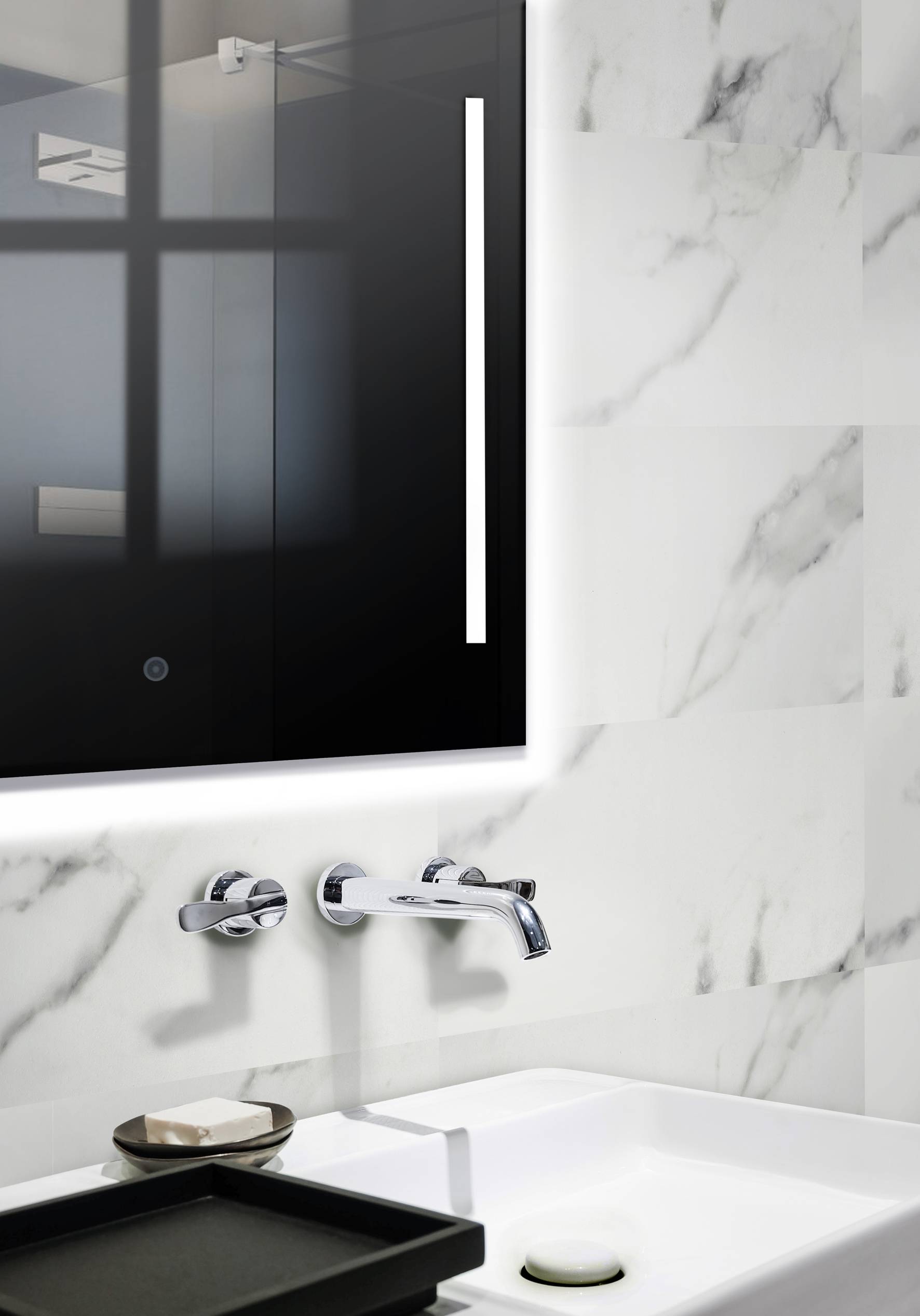 Aqua Click Tiles - Wasserdichte Wandpaneele und Bodenpaneele für Badezimmer - Glasgow - grau - 12 Paneele (2,23m²)