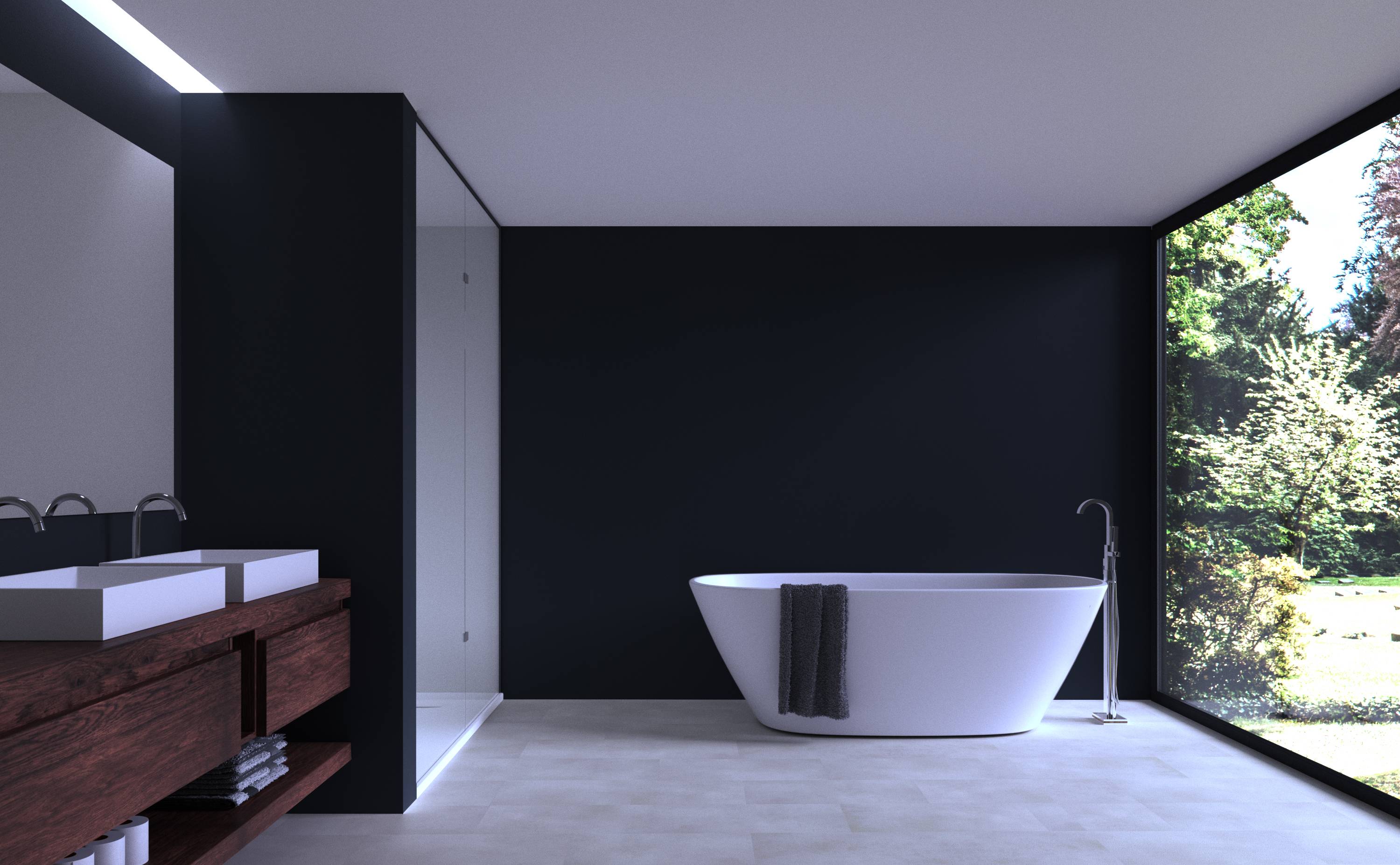 Aqua-Step- ALL IN ONE - Wasserdichte Wandpaneele und Bodenpaneele für Badezimmer - Platingrau - 6 Paneele (2,34m²)