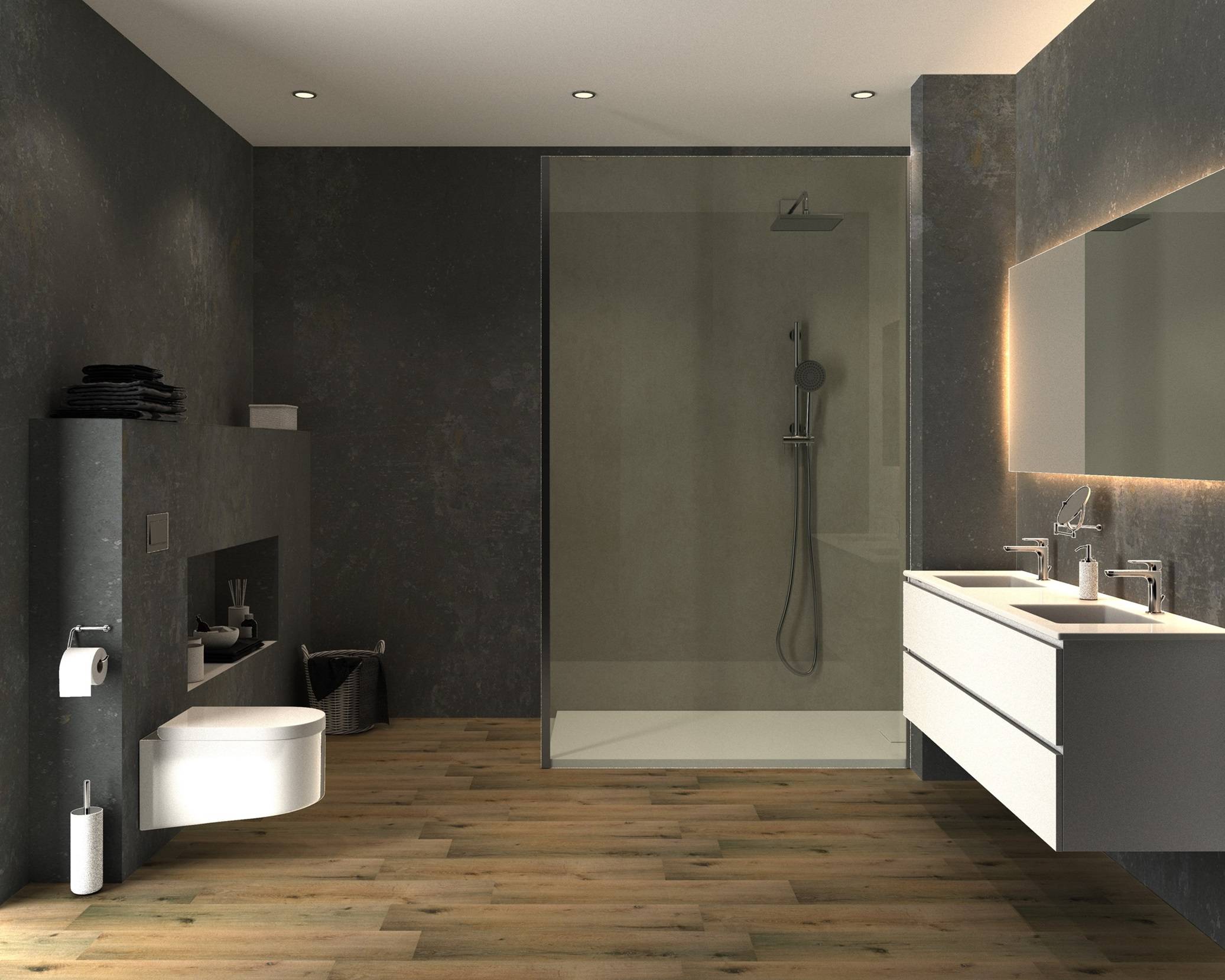 Aqua-Step- ALL IN ONE - Wasserdichte Wandpaneele und Bodenpaneele für Badezimmer - Brighton - 6 Paneele (2,34m²)