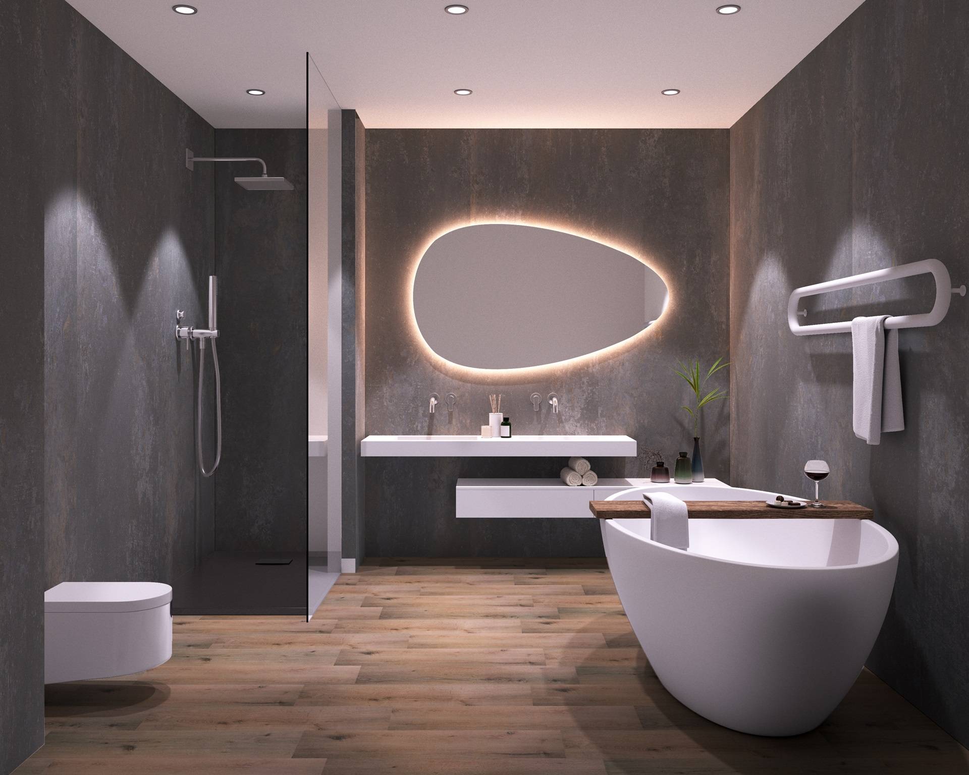 Aqua-Step- ALL IN ONE - Wasserdichte Wandpaneele und Bodenpaneele für Badezimmer - Brighton - 6 Paneele (2,34m²)