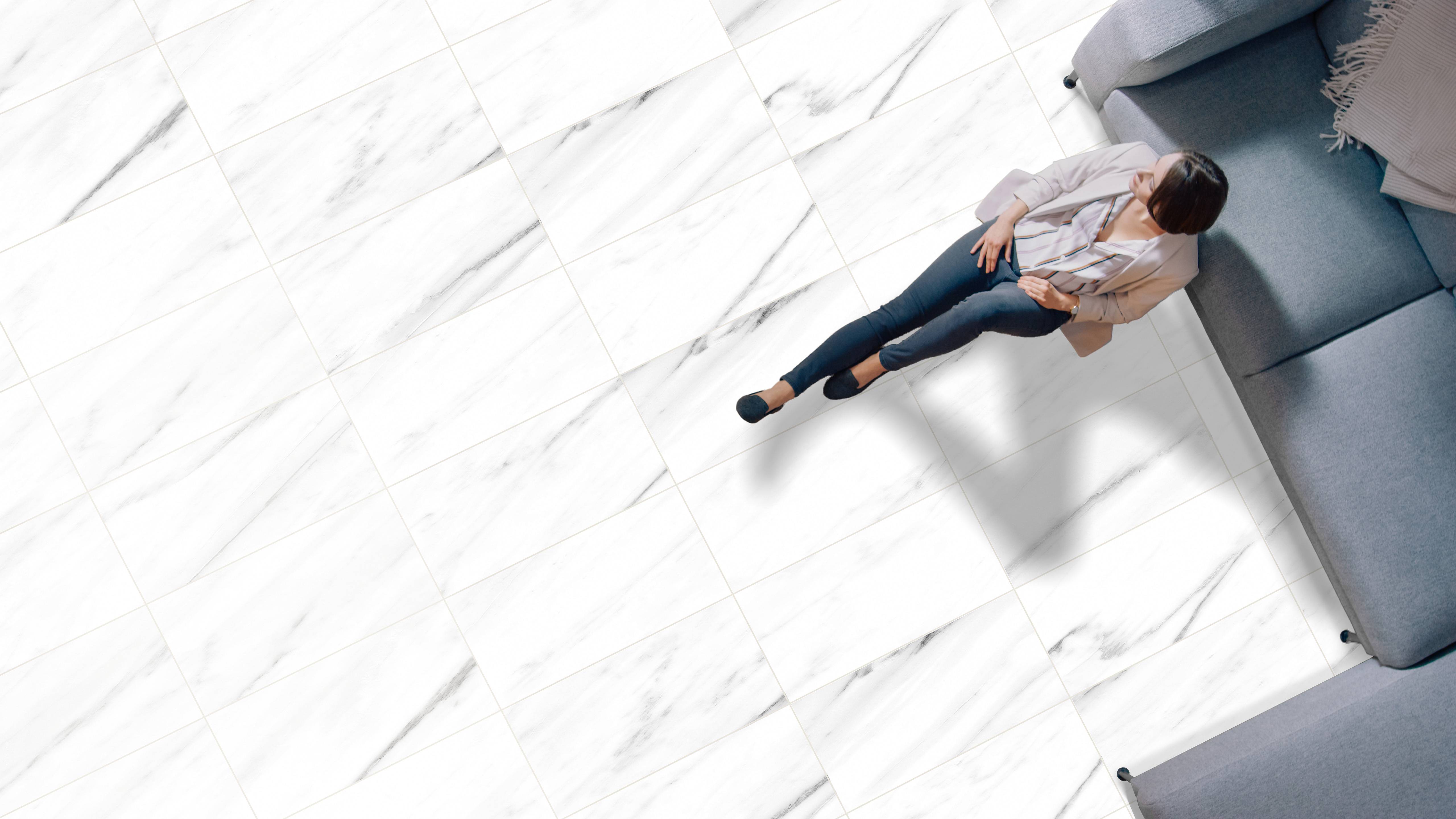 Aqua-Step- ALL IN ONE - Wasserdichte Wandpaneele und Bodenpaneele für Badezimmer - Marmo Carraba - 6 Paneele (2,34m²)