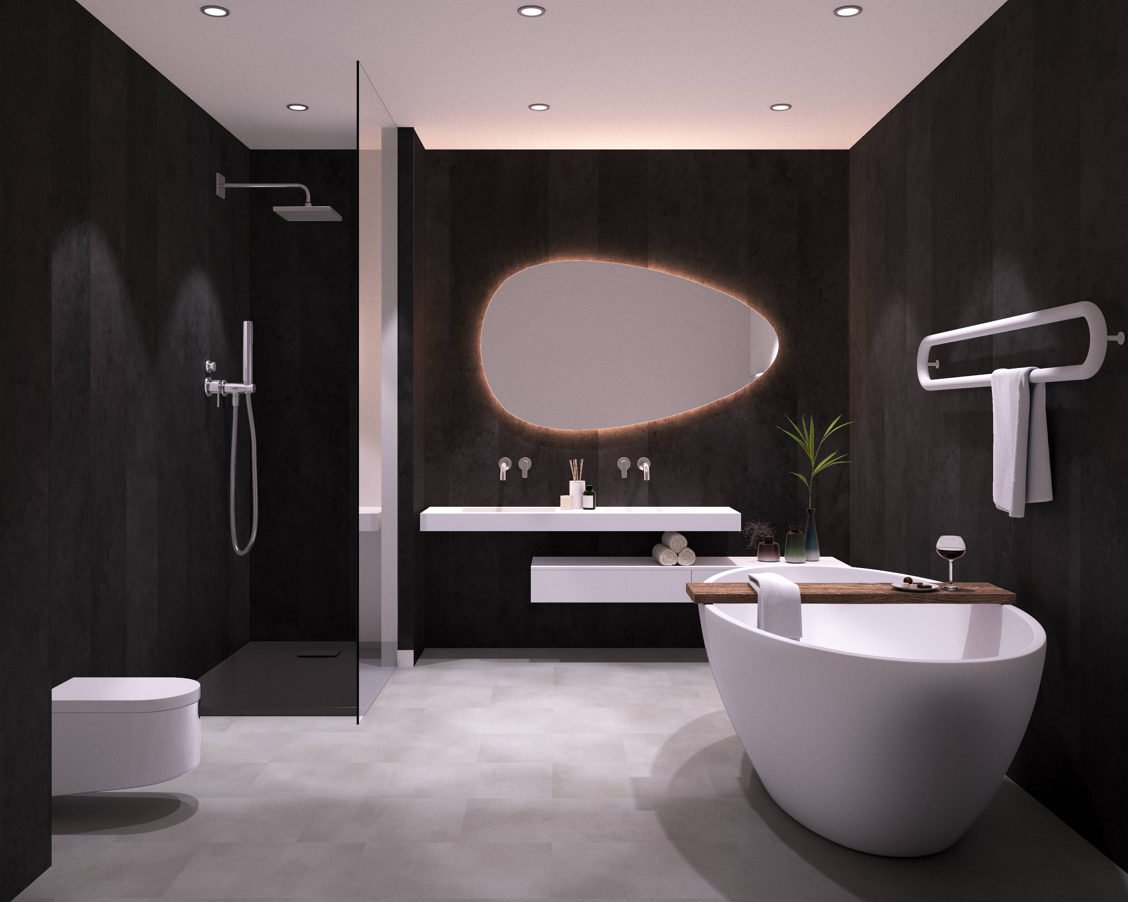 Aqua-Step- ALL IN ONE - Wasserdichte Wandpaneele und Bodenpaneele für Badezimmer - Edinburgh - 6 Paneele (2,34m²)