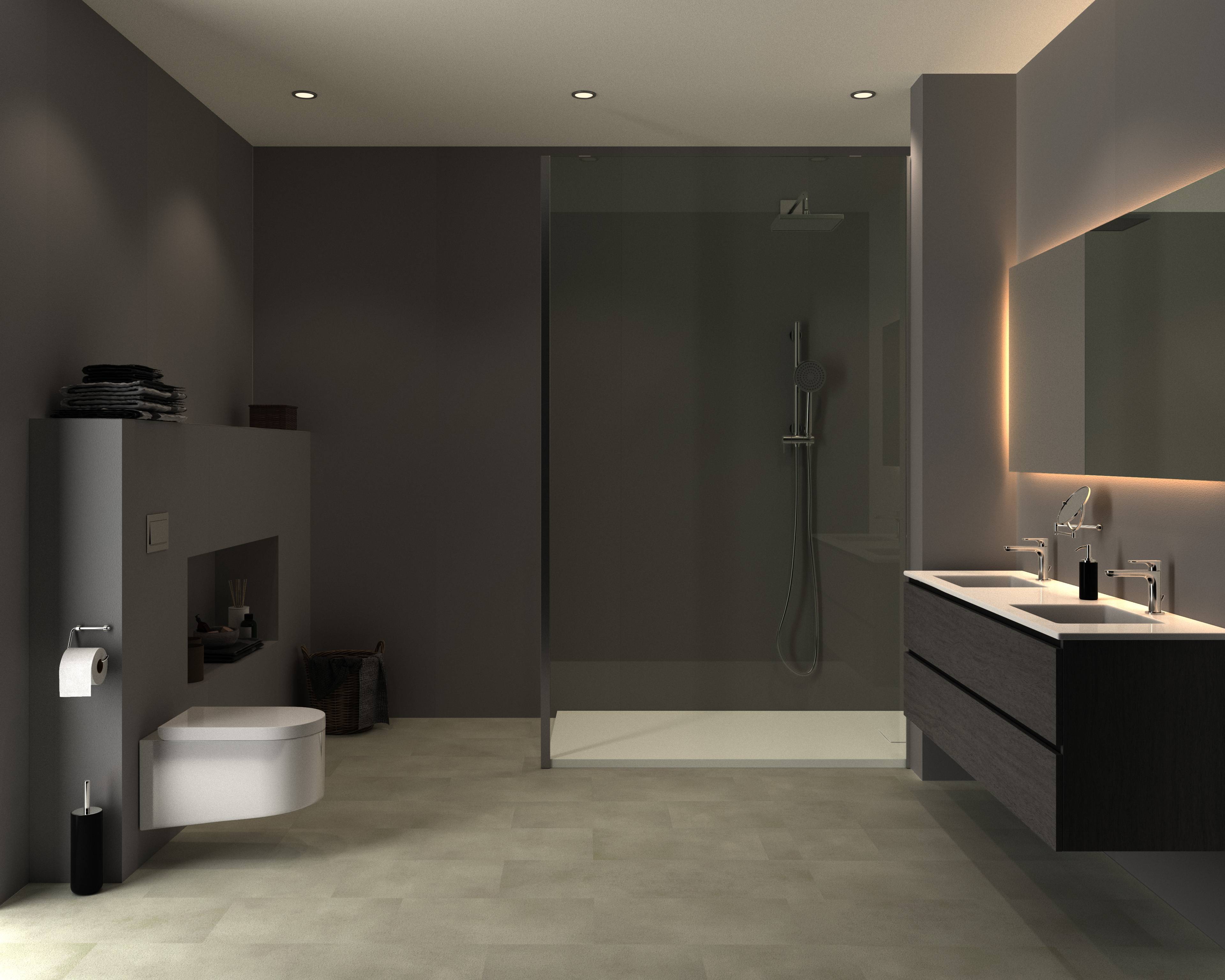 Aqua-Step- ALL IN ONE - Wasserdichte Wandpaneele und Bodenpaneele für Badezimmer - Weiß - 6 Paneele (2,34m²)