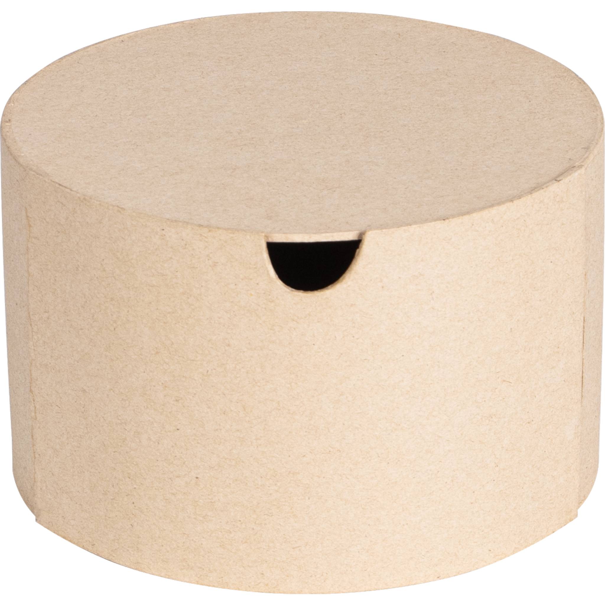 Décopatch Pappmaché, runde Schachtel Schublade 16x16x10 cm Kartonbraun BT087C